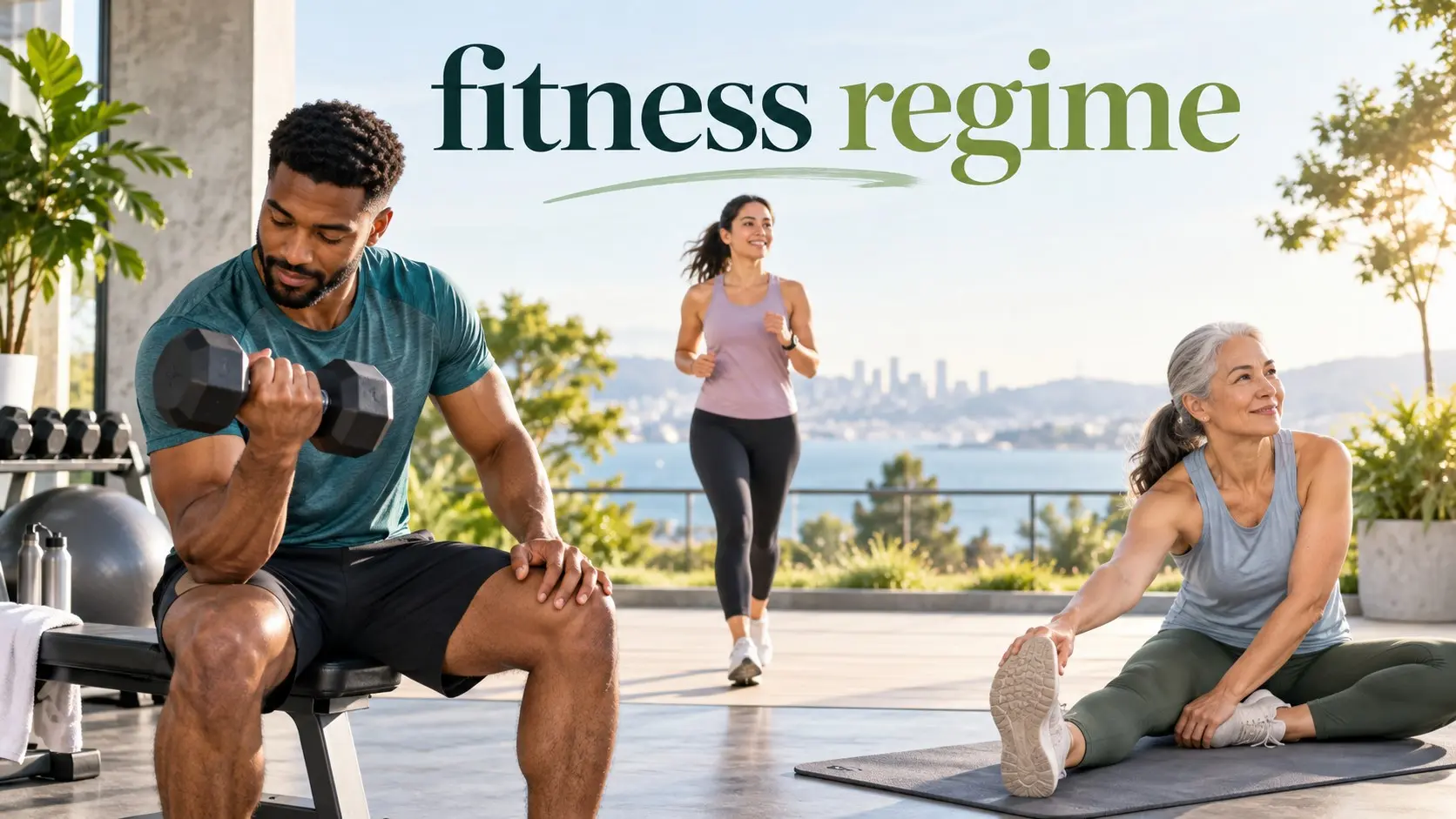 Fitness regime with strength training walking cardio recovery mobility and a simple weekly workout plan