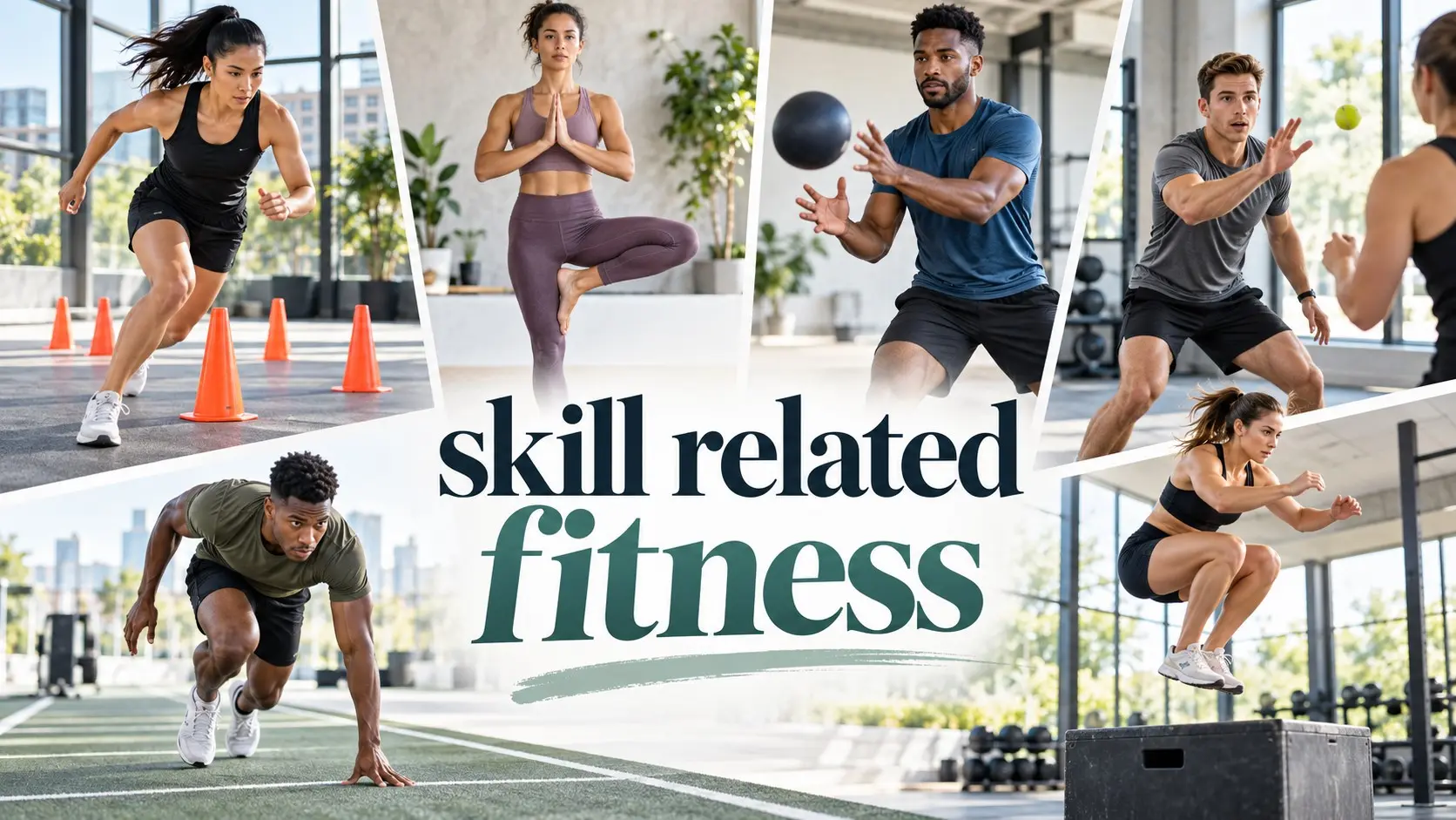 Skill related fitness training with agility balance coordination power speed and reaction time drills