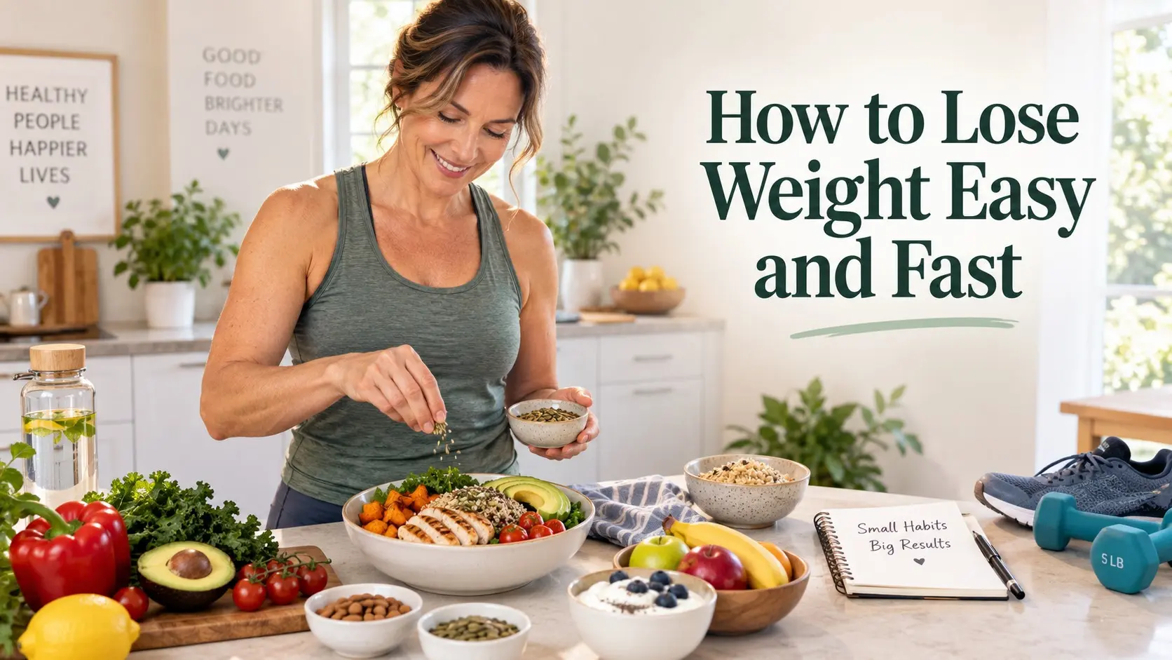 How to Lose Weight Easy and Fast with simple balanced meals walking strength training sleep hydration and sustainable weight loss habits