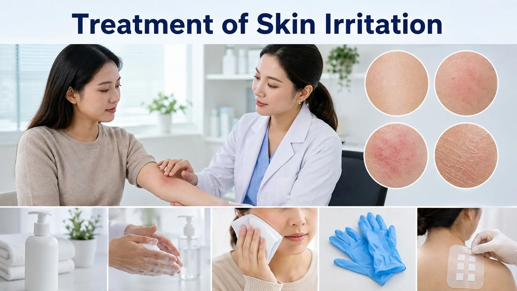 Treatment of Skin Irritation with gentle skin barrier care, moisturizer and contact dermatitis assessment