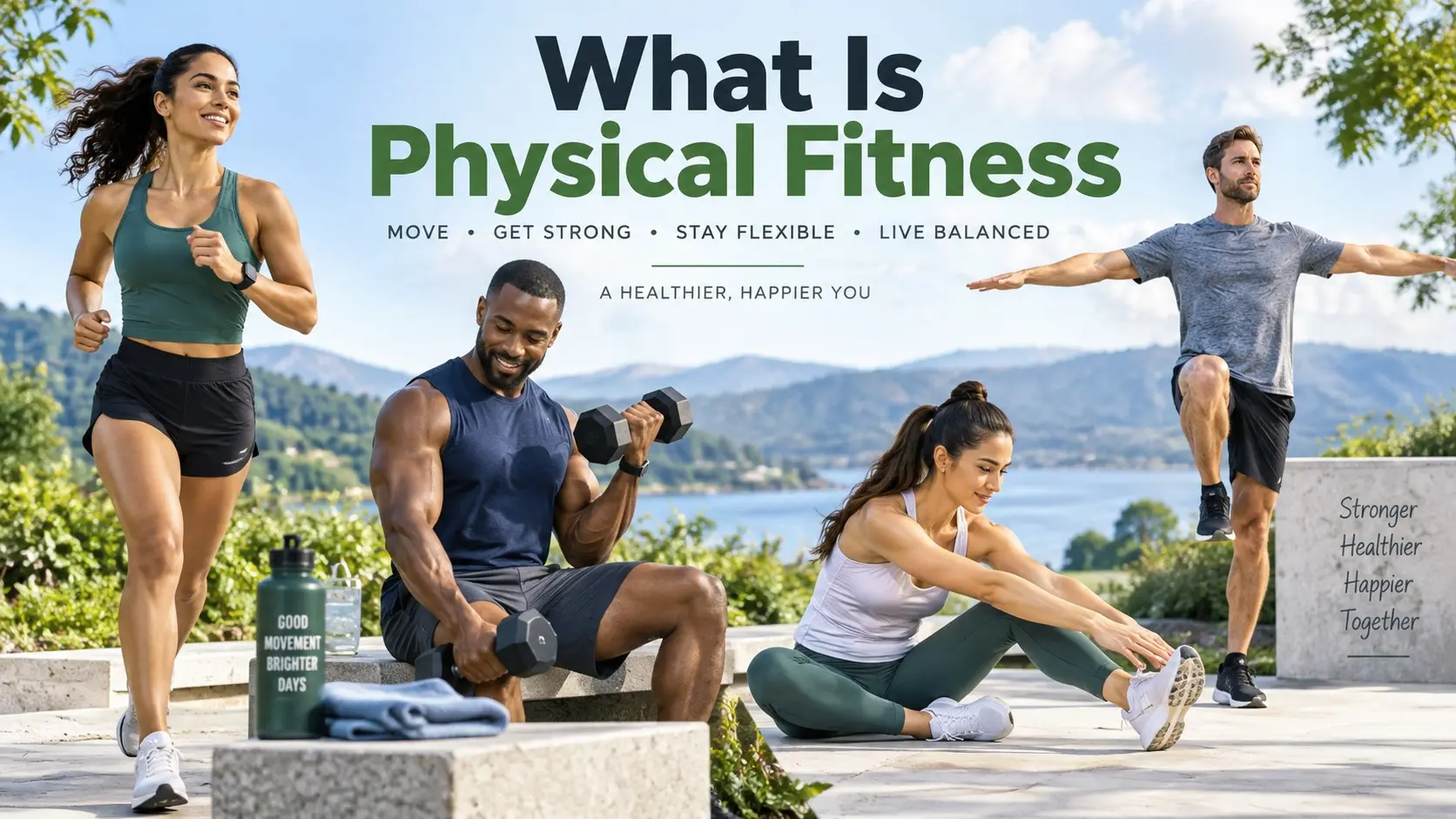 What is physical fitness shown through cardiovascular exercise, muscular fitness, flexibility, balance, and healthy active adults.