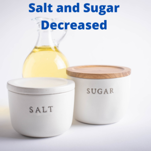 Salt and sugar Decreased