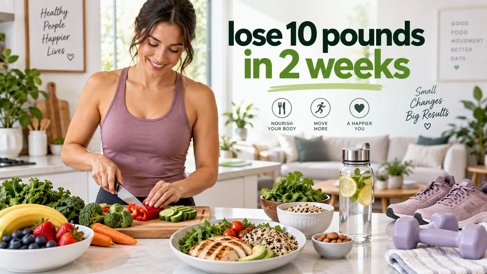 Lose 10 pounds in 2 weeks safely with balanced meals, walking, strength training, sleep, hydration, and realistic weight loss habits