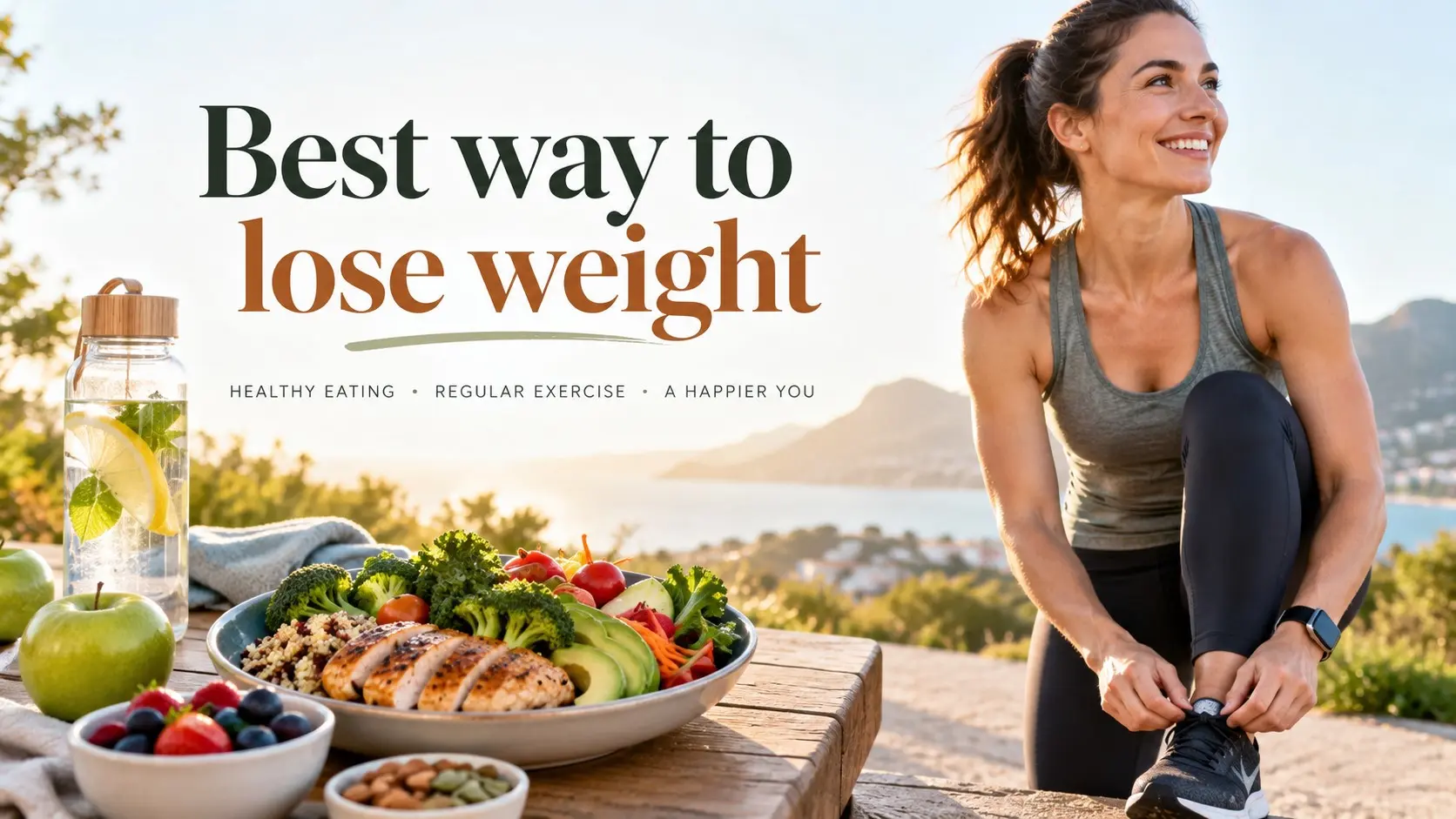 Best way to lose weight with a balanced healthy diet and regular exercise for sustainable weight management.