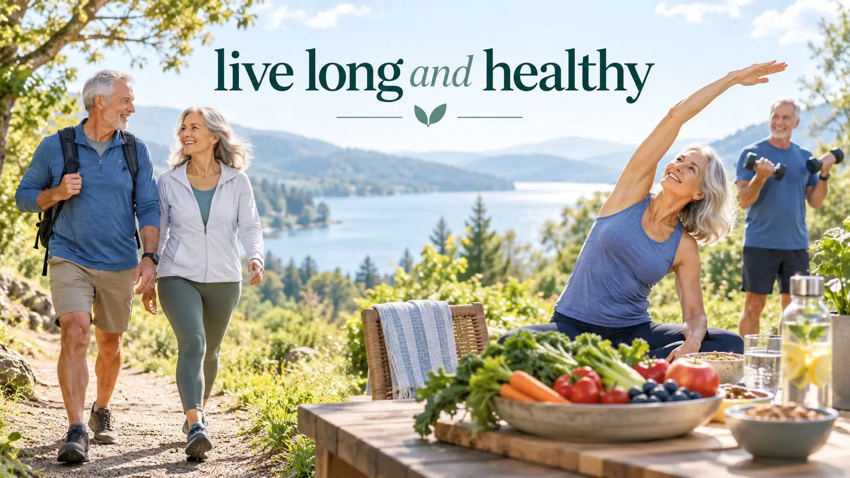 live long and healthy with nutrition, exercise, sleep, and healthy aging habits