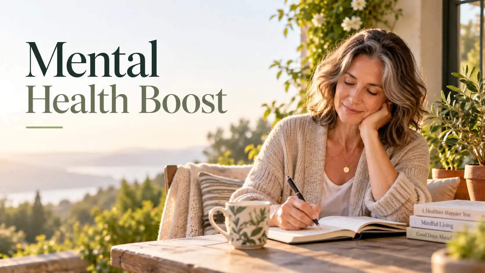 Mental Health Boost with walking journaling sleep relaxation and social connection