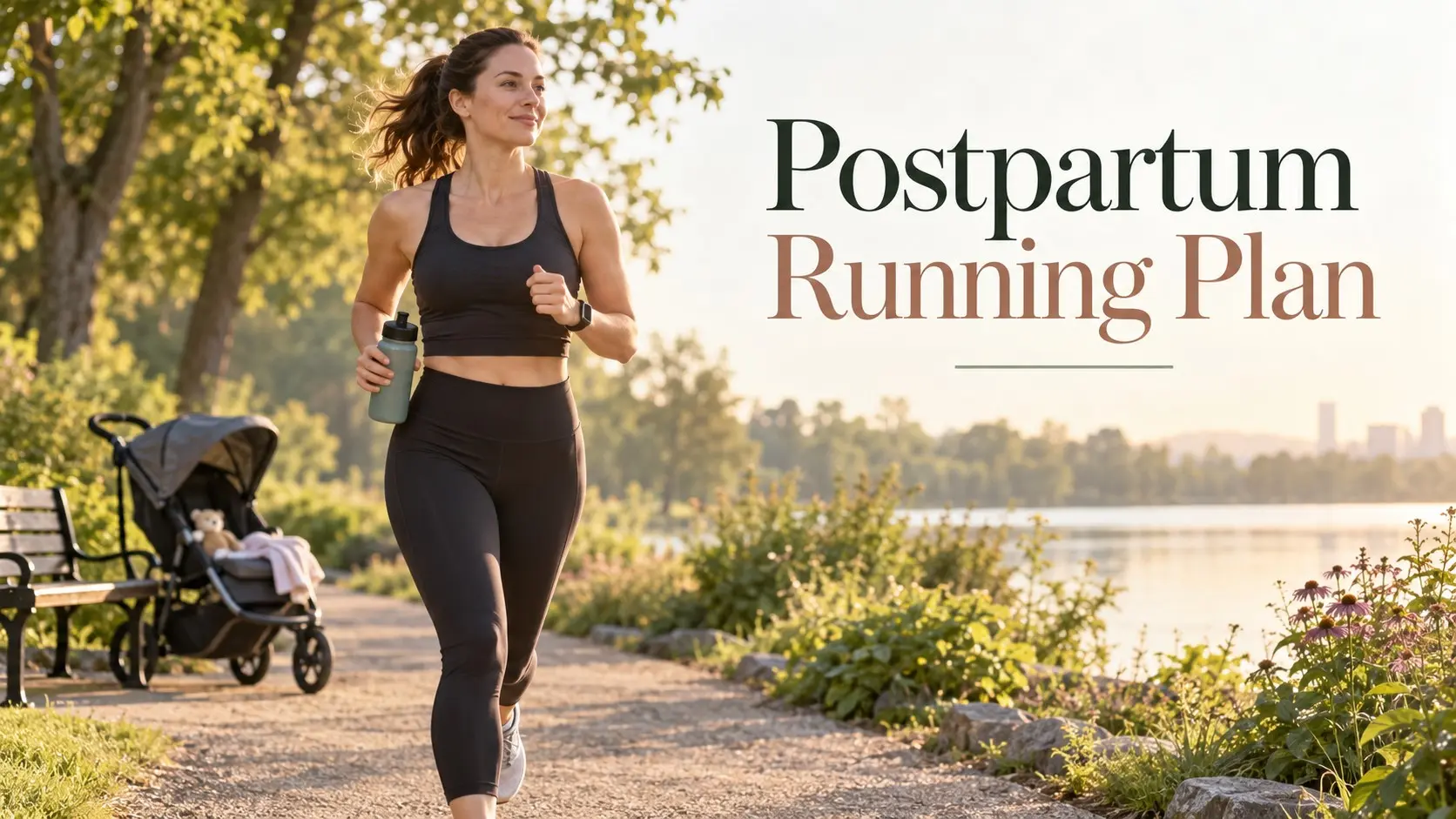 Postpartum running plan showing a gradual and safe return to running after childbirth with recovery, strength, and pelvic health in mind.