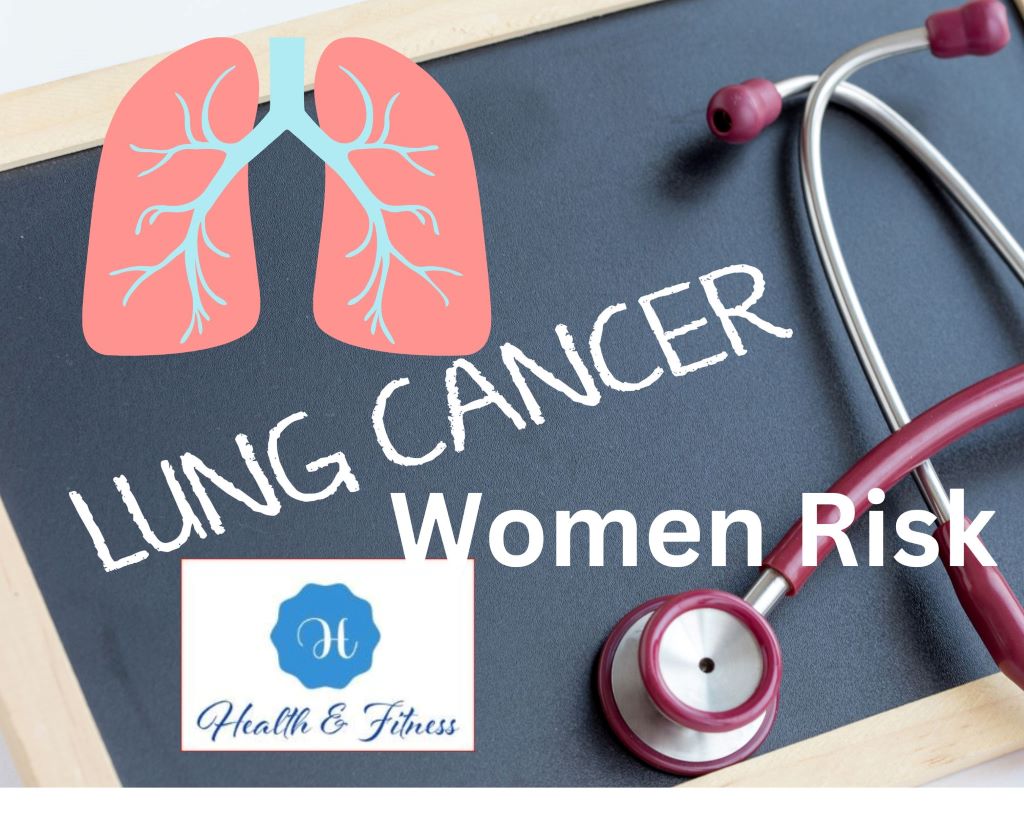 lung cancer for woman risk is higher.