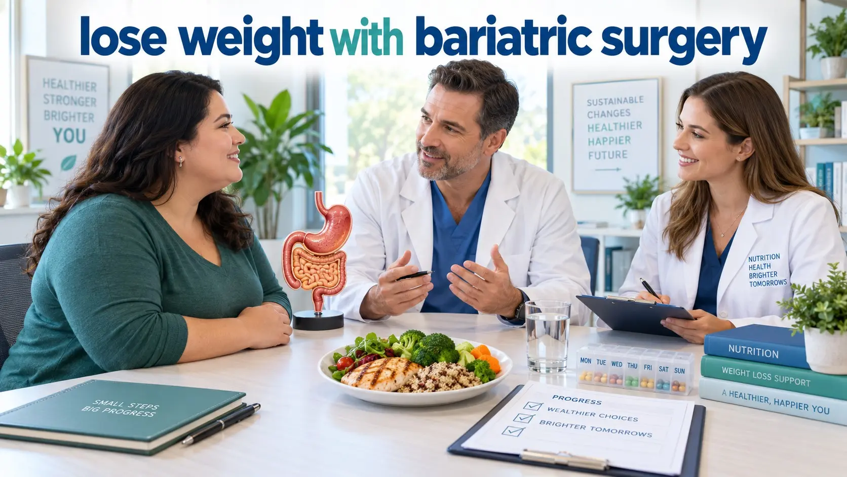lose weight with bariatric surgery through medical evaluation, healthy nutrition, activity, supplements, and long term follow up
