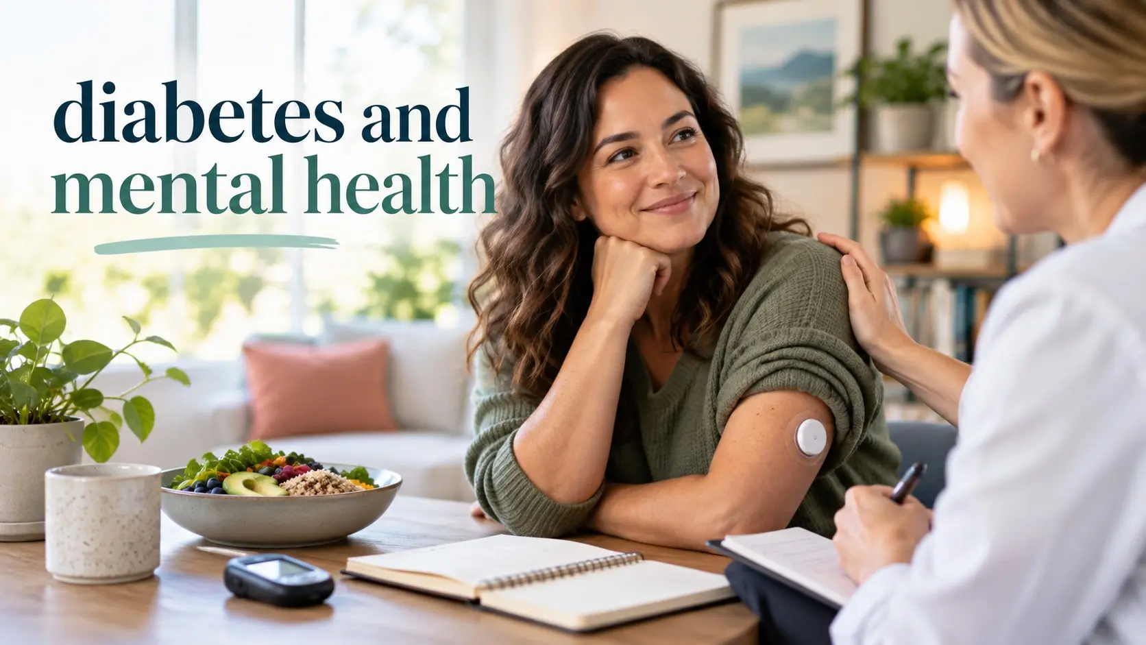 diabetes and mental health with glucose care, diabetes distress, anxiety, depression, sleep, social support, and professional help