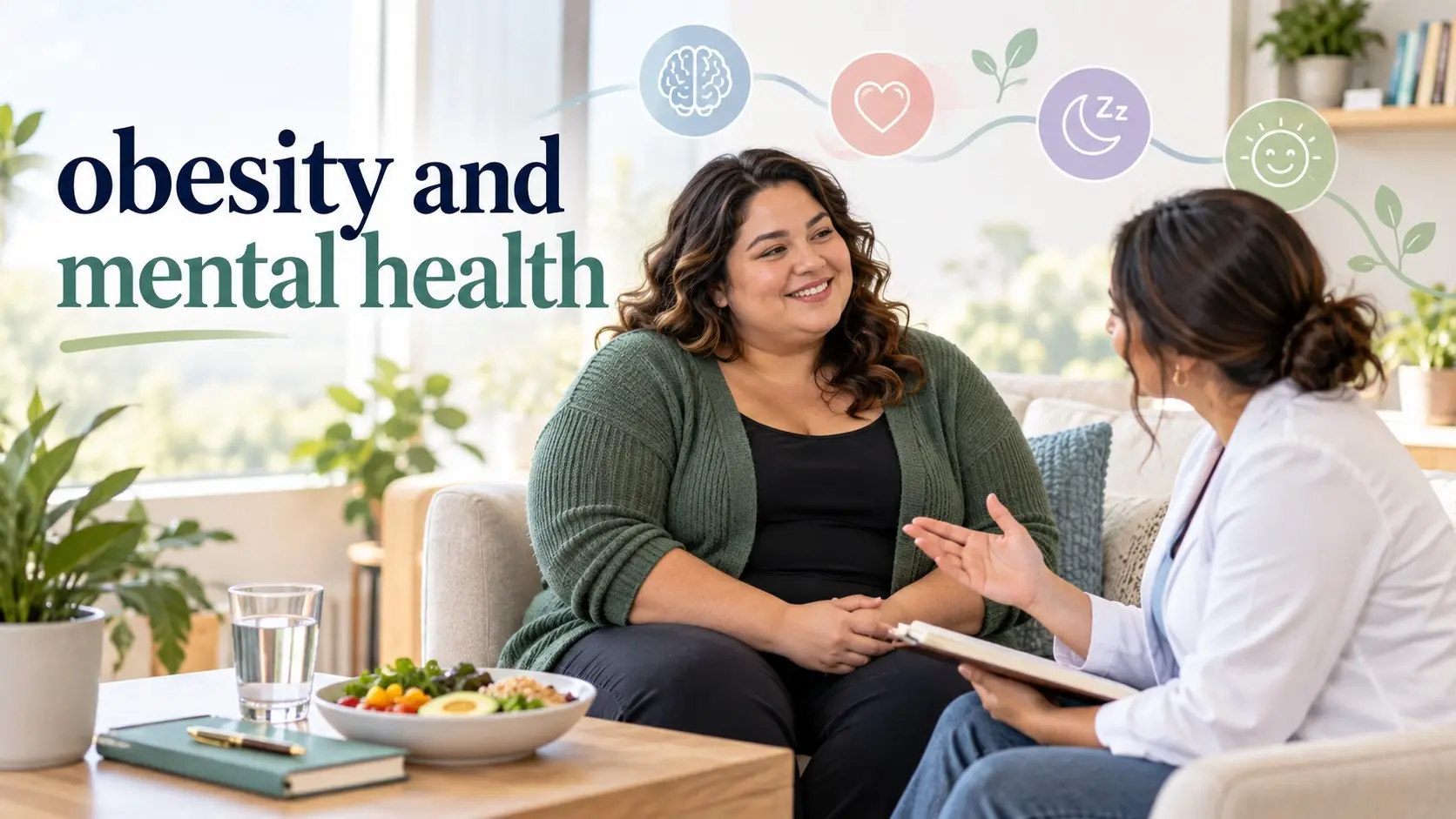 Obesity and mental health shown through supportive care, healthy habits, emotional wellbeing, and respectful weight management