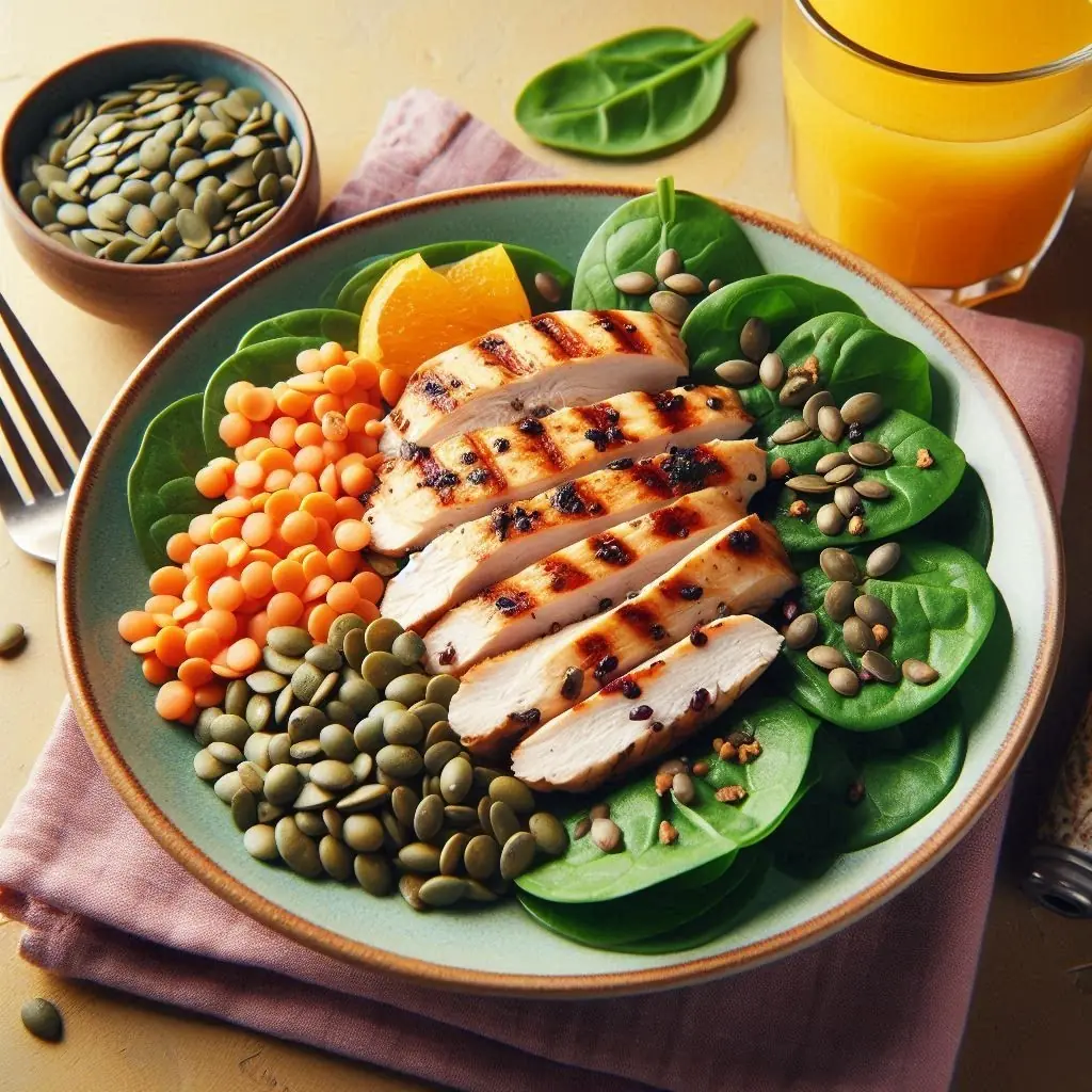 What foods are high in iron and zinc