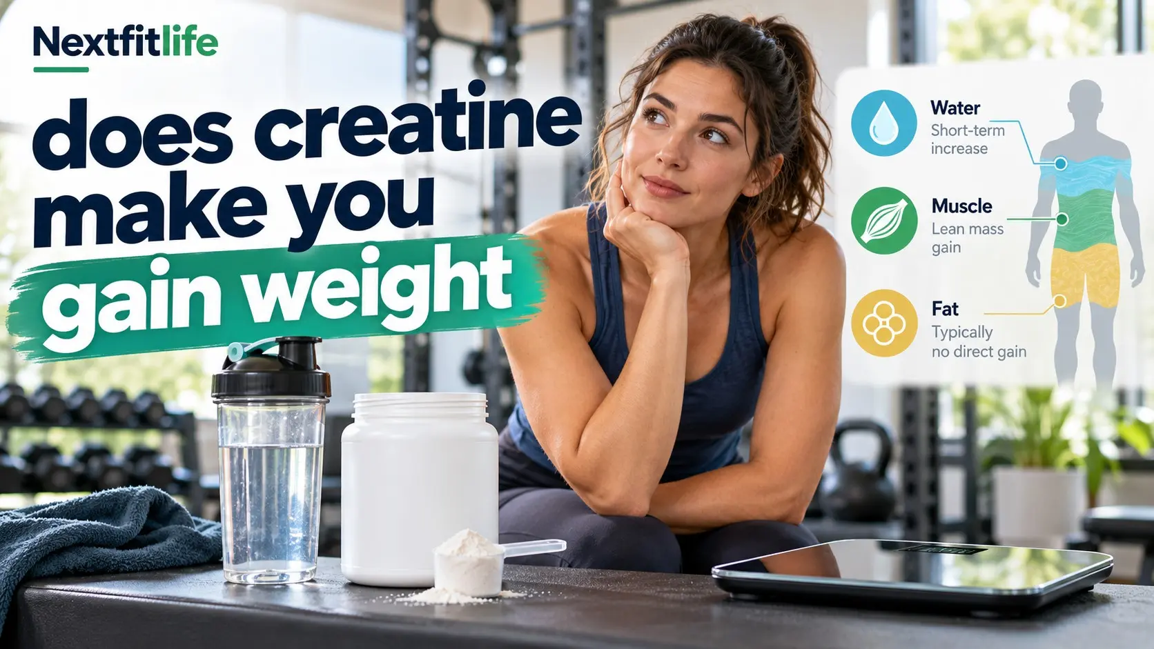 Does creatine make you gain weight through muscle water retention and lean mass rather than direct body fat gain