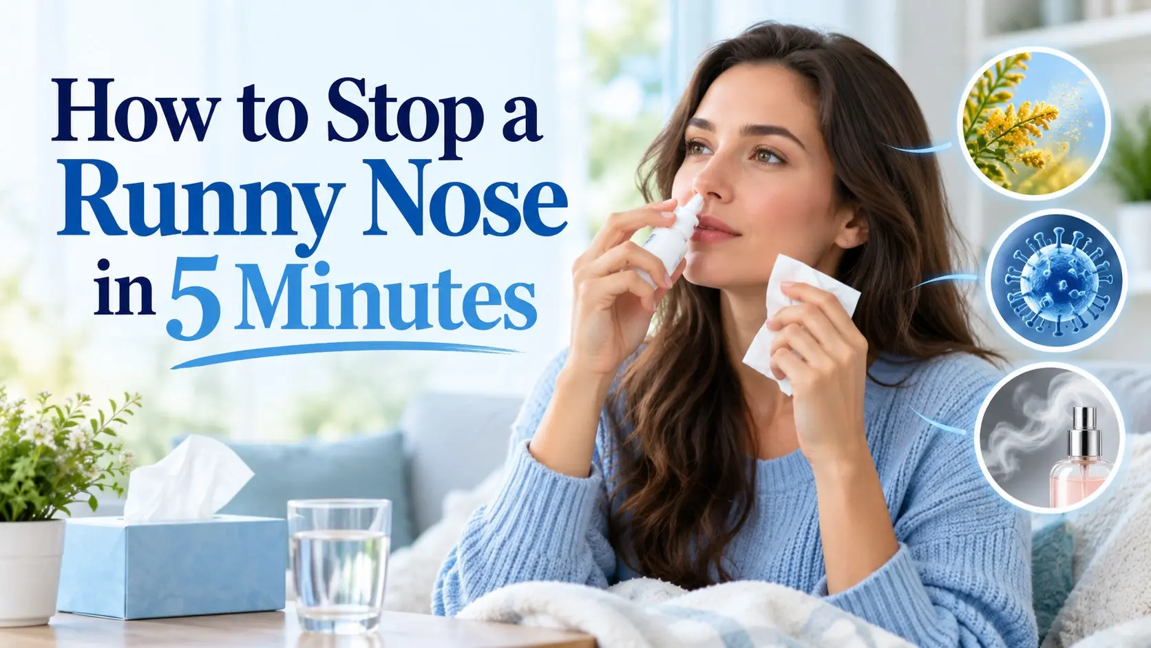 How to stop a runny nose in 5 minutes using saline spray and simple fast relief steps