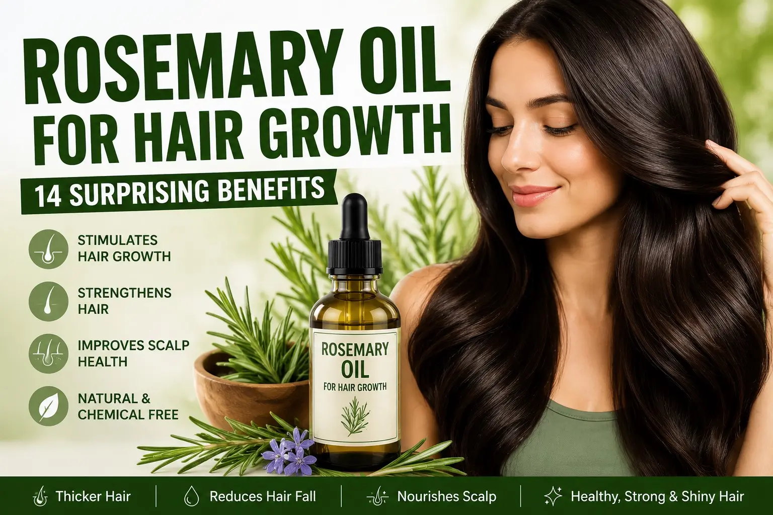 rosemary oil for hair growth - Adults checking mild hair thinning and using a finished diluted rosemary scalp product safely