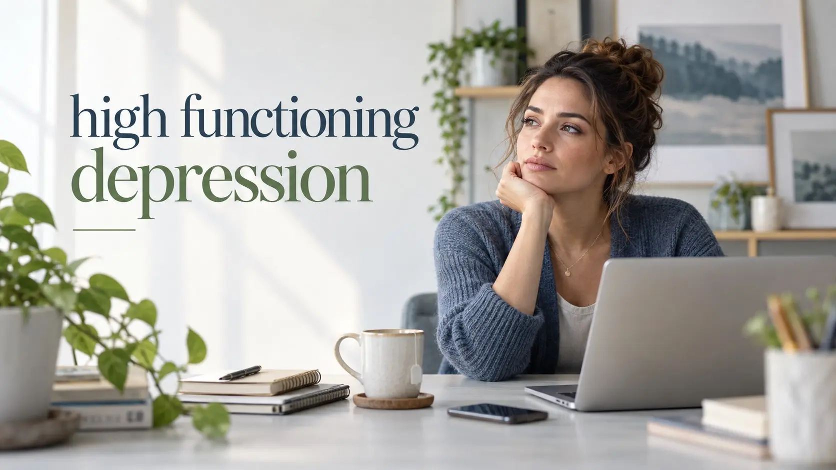 High functioning depression shown as hidden emotional exhaustion behind an outwardly productive daily life