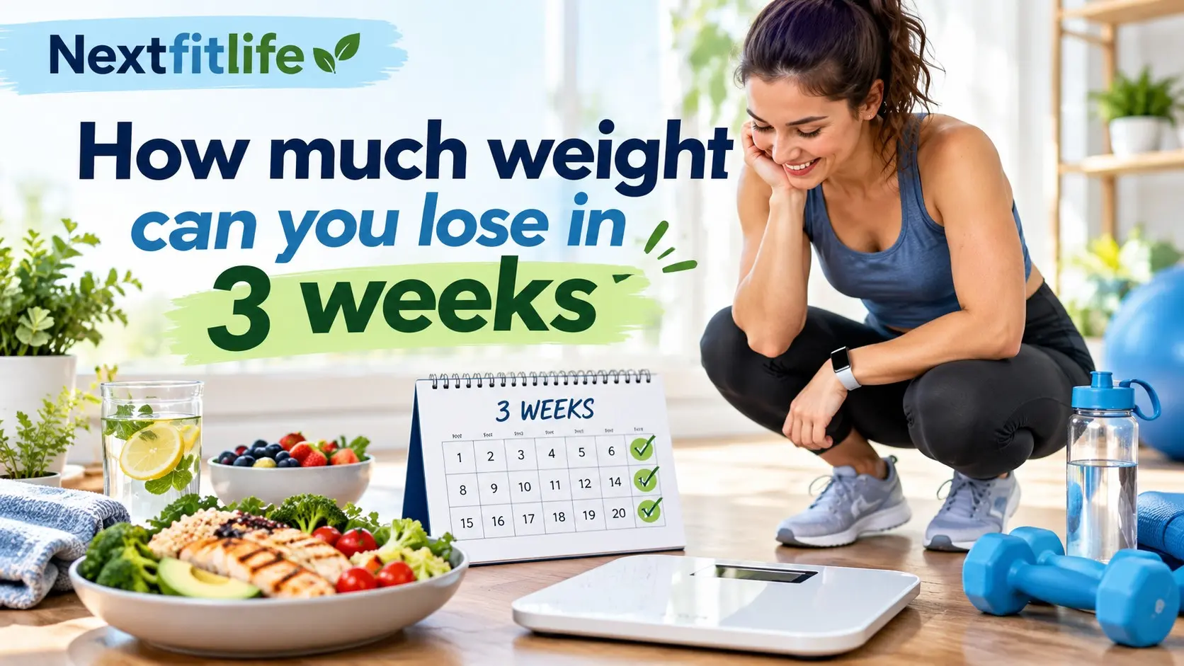 How much weight can you lose in 3 weeks with healthy meals, walking, strength training, and realistic weight loss goals
