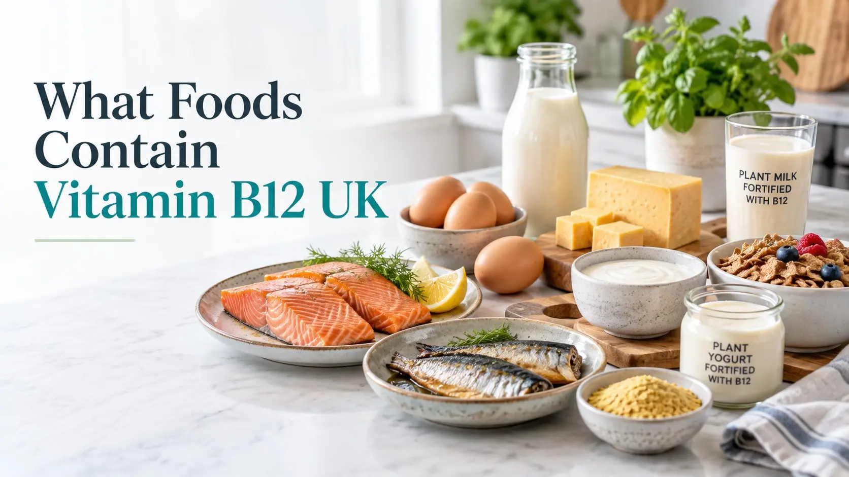 What Foods Contain Vitamin B12 UK including fish eggs dairy meat and fortified vegan foods