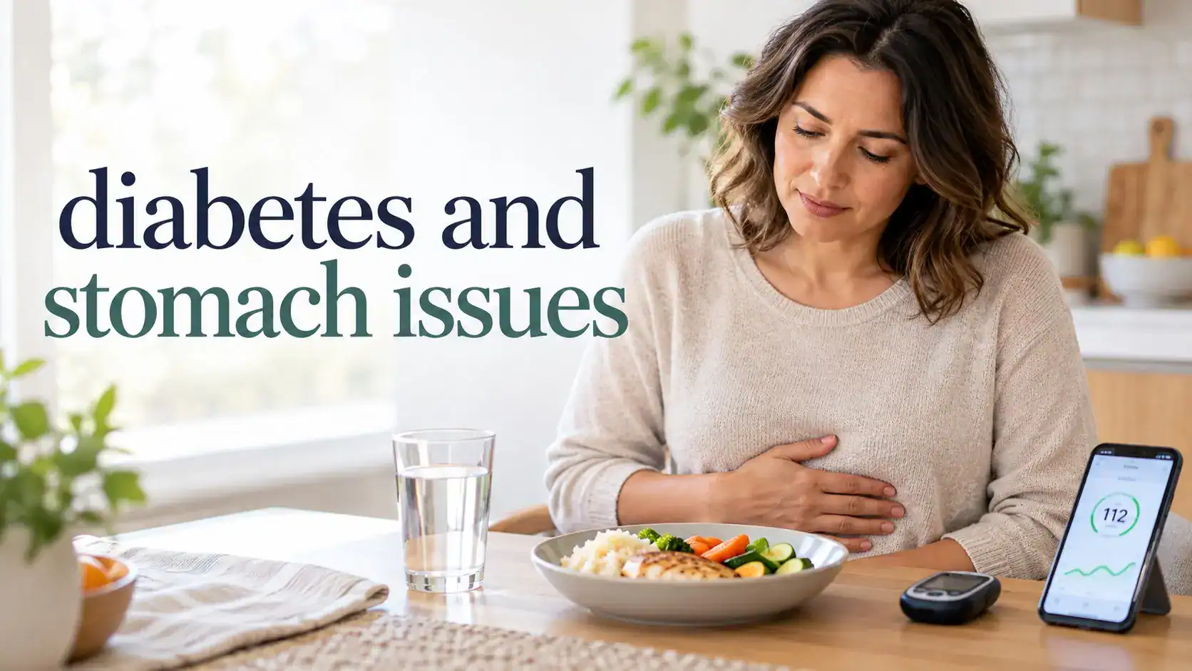 diabetes and stomach issues causing nausea, fullness, and digestive discomfort after eating