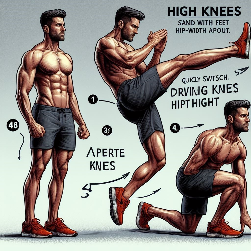 Standing Abs Workout High Knees