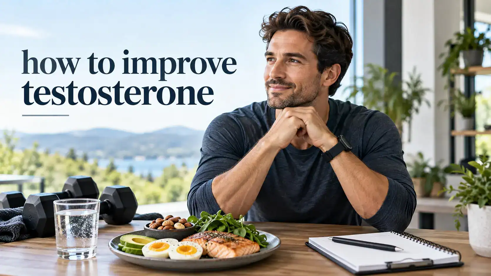 how to improve testosterone with strength exercise, healthy weight, sleep, balanced nutrition, and proper medical testing
