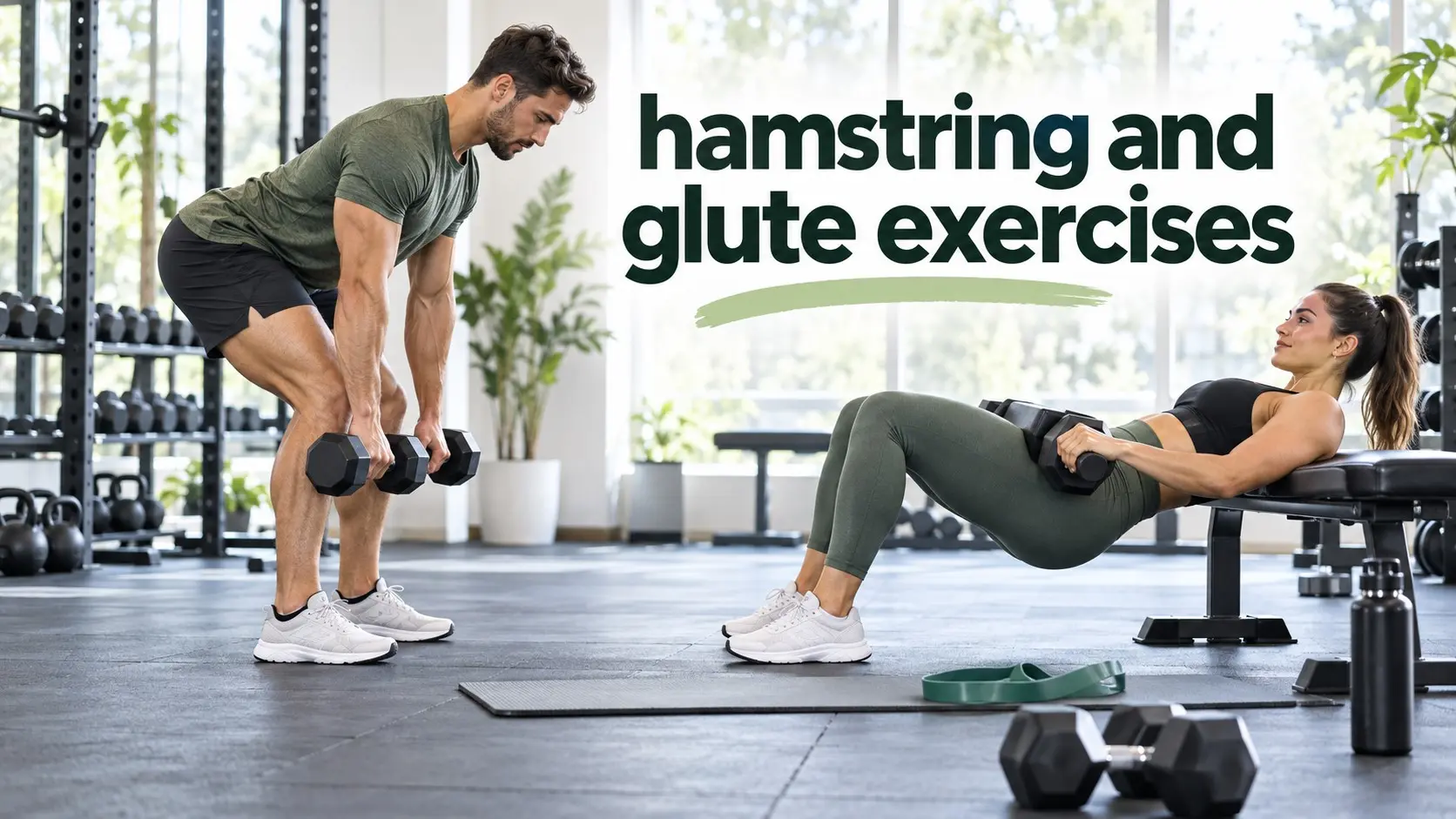 Hamstring and glute exercises including Romanian deadlifts and hip thrusts for stronger legs, hips, and posterior chain strength
