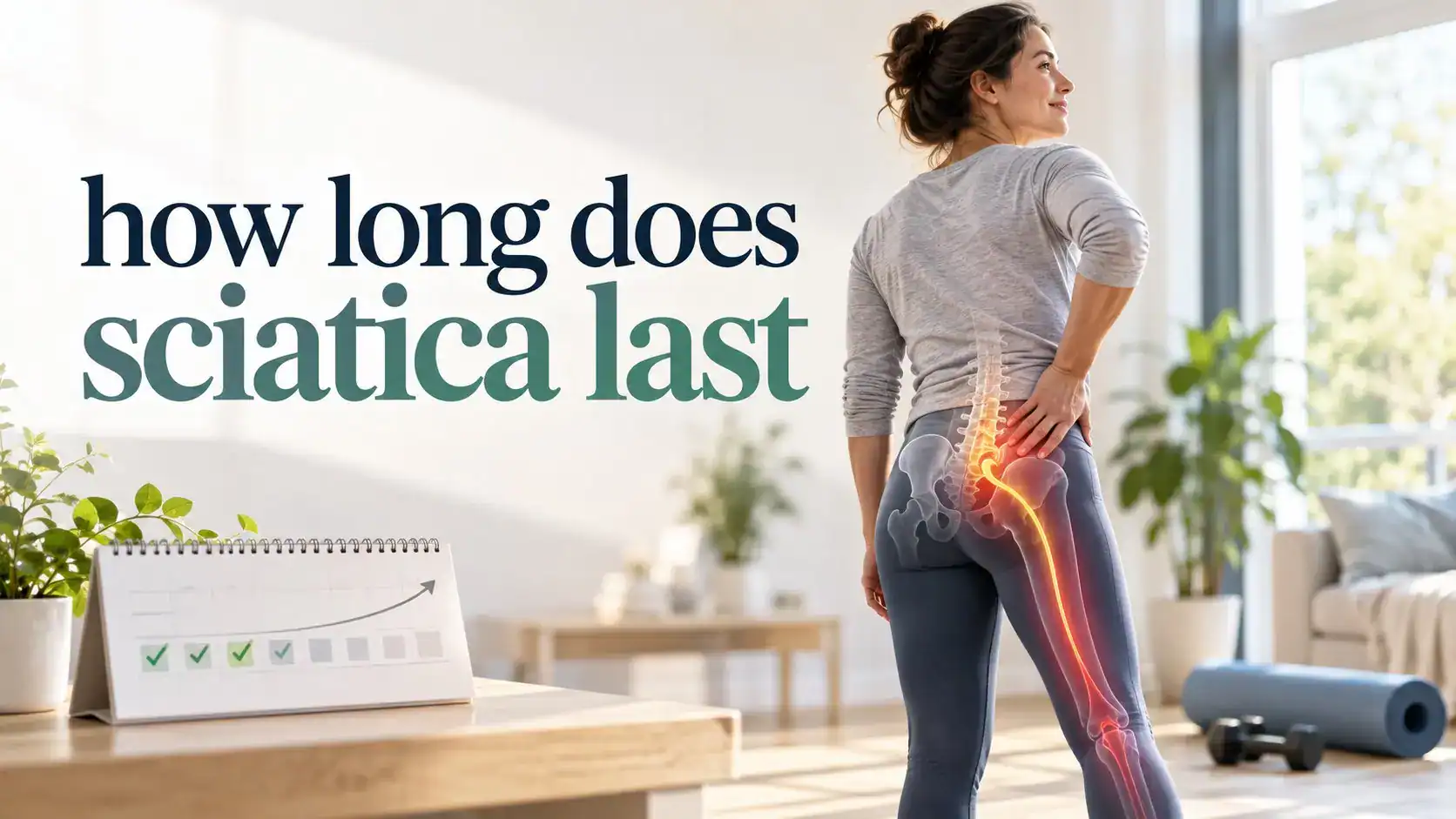 how long does sciatica last shown with sciatic nerve pain recovery, walking progress, and a realistic recovery timeline