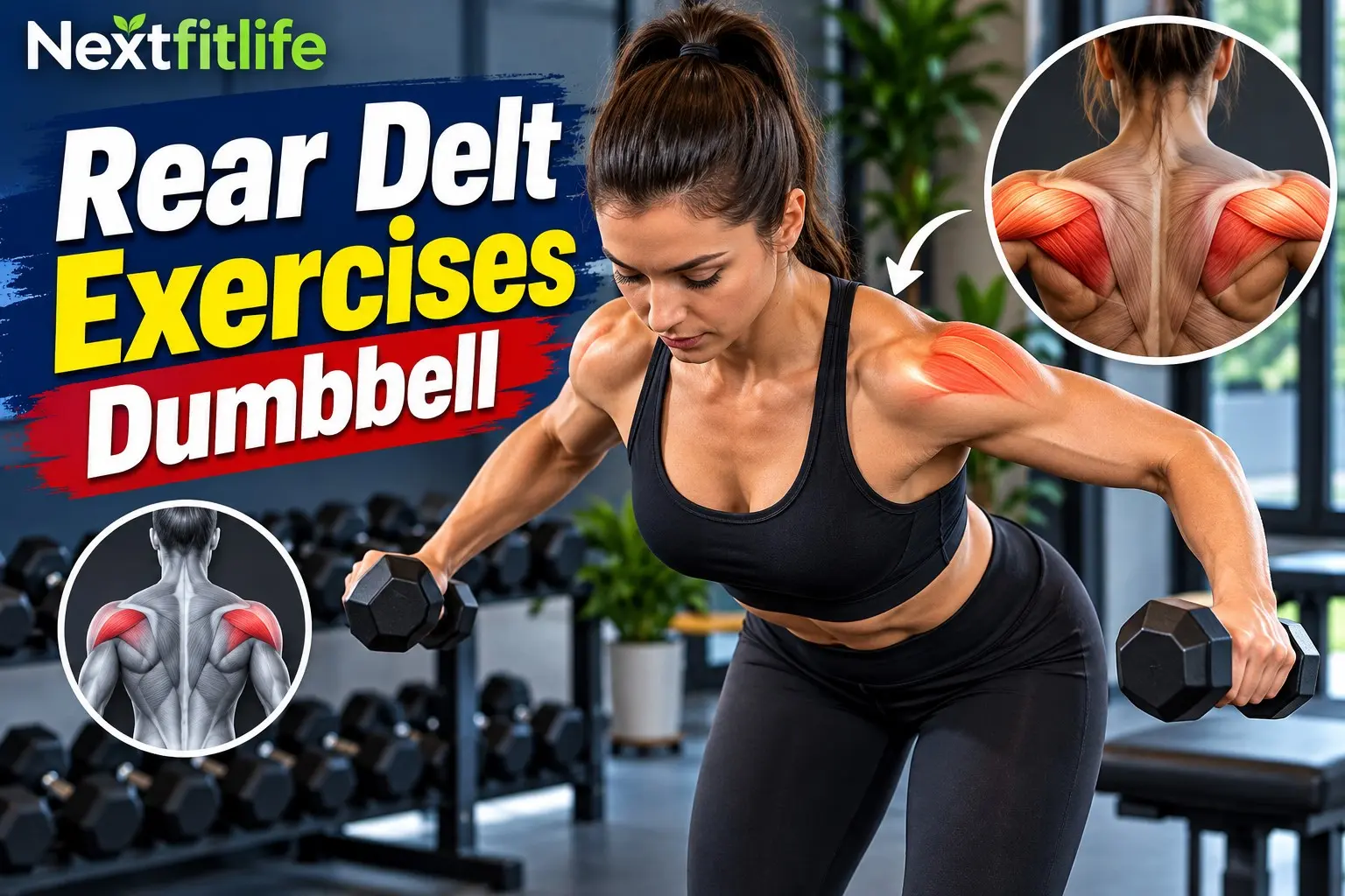 Rear delt exercises dumbbell workout with chest supported reverse flyes and controlled shoulder training
