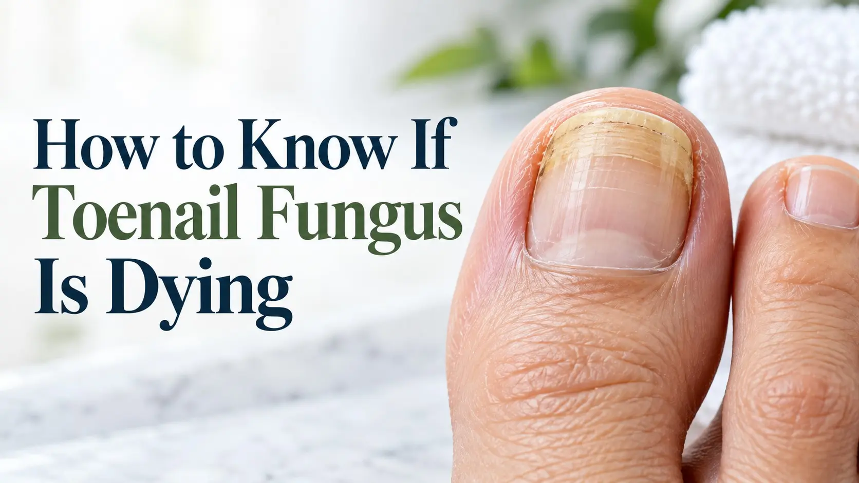 How to know if toenail fungus is dying showing healthy new nail growth replacing an infected toenail