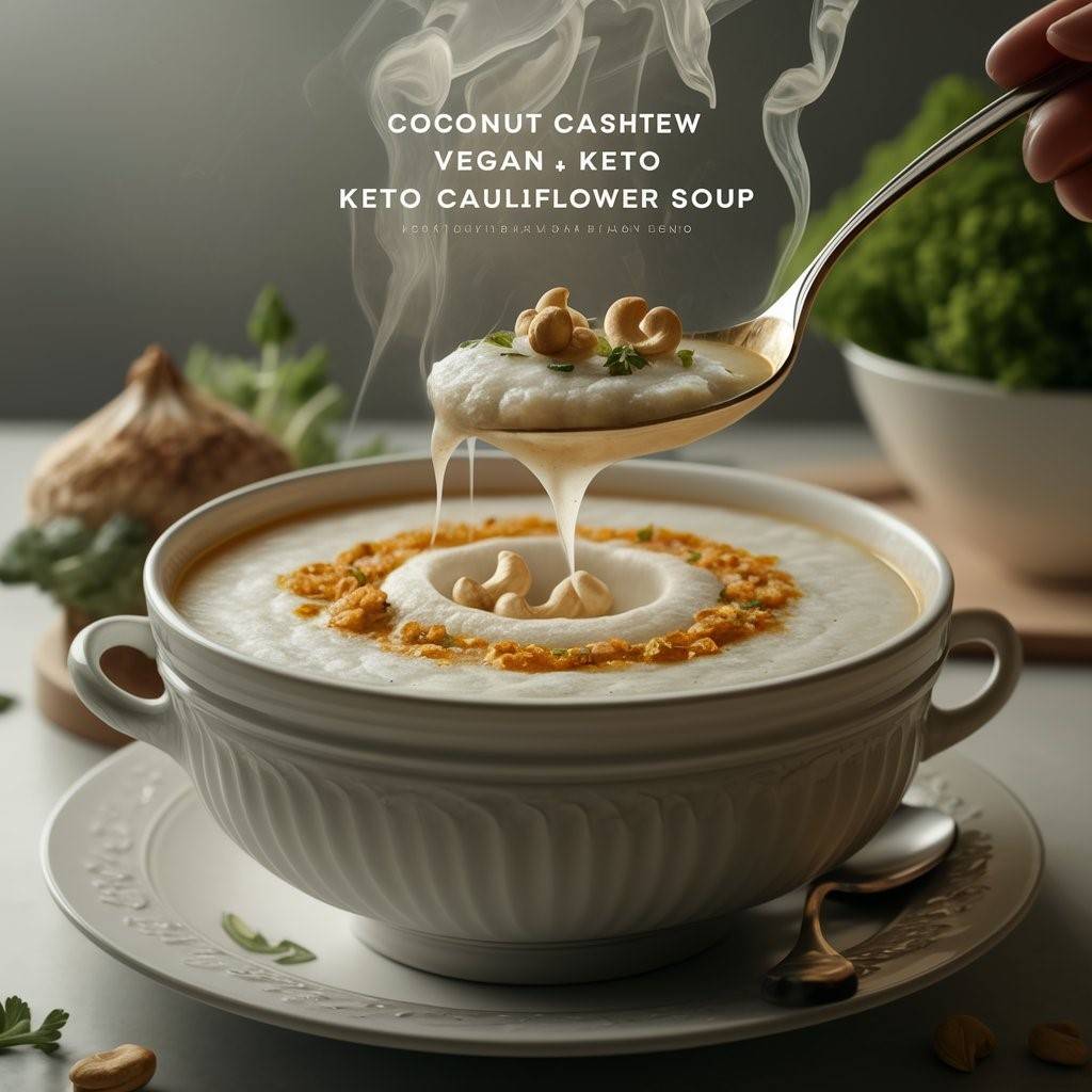 Coconut Cashew Vegan Keto Cauliflower Soup