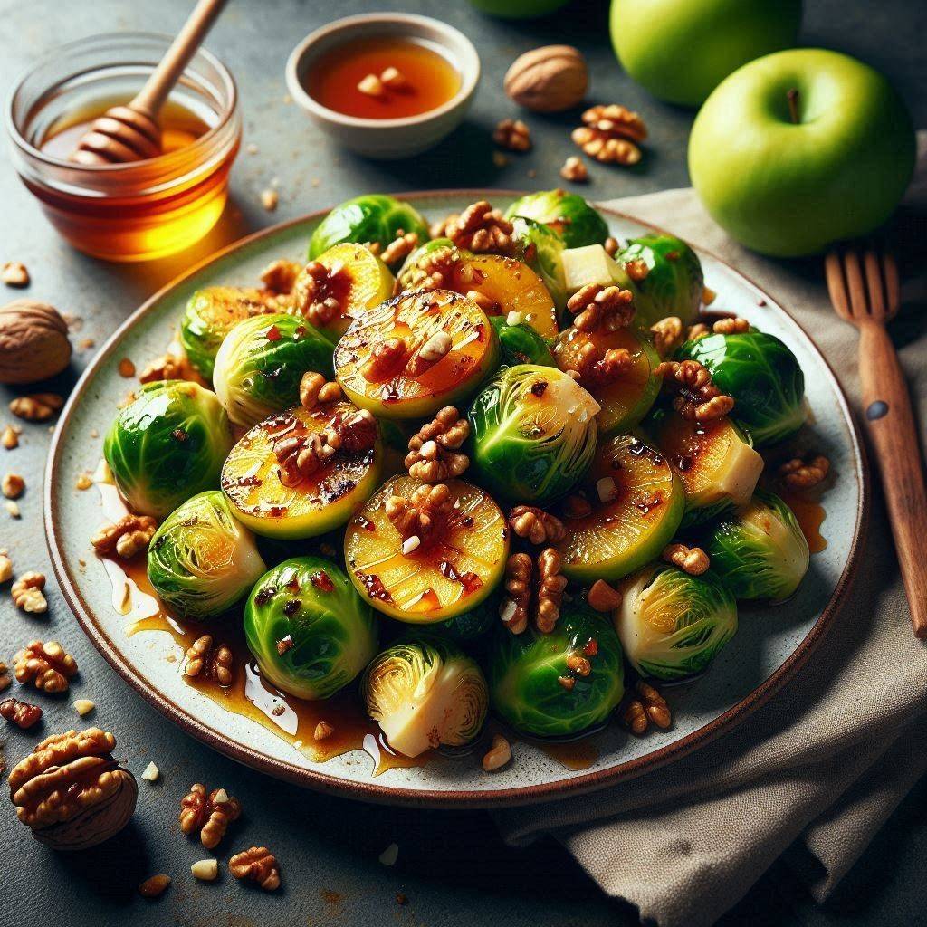 Roasted Brussels Sprouts with Apples