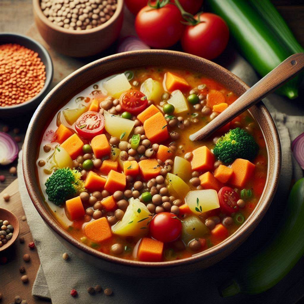 Slow Cooker Lentil and Vegetable Soup