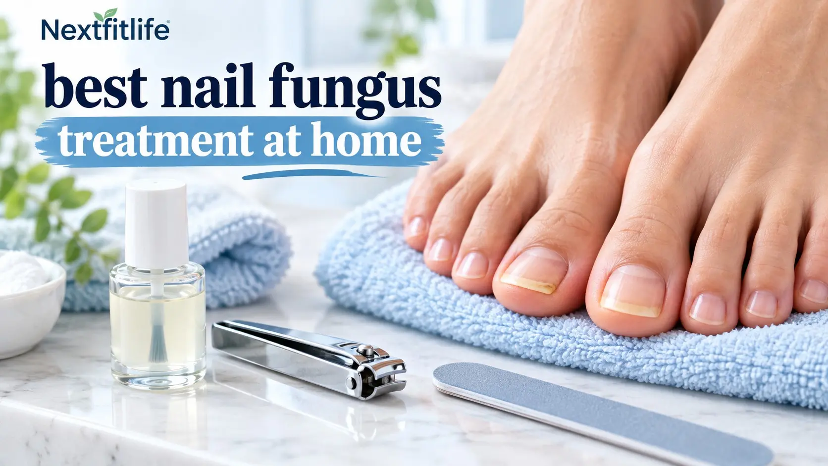 Best nail fungus treatment at home showing healthy new toenail growth and safe antifungal nail care