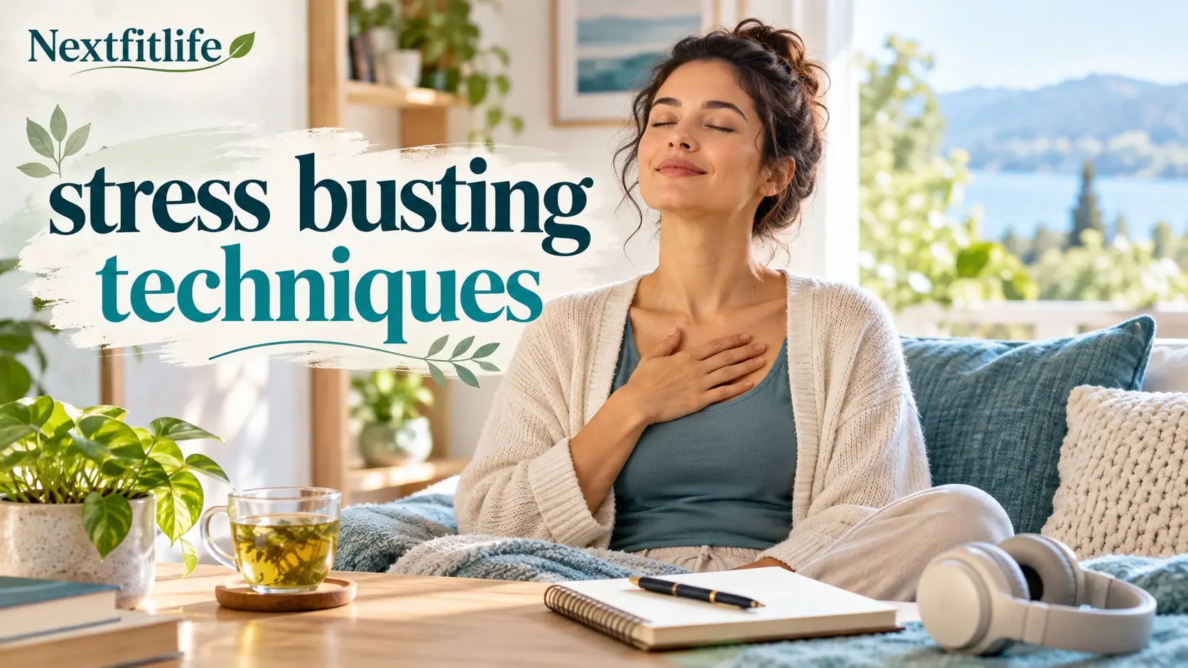 Stress busting techniques for calming the mind with breathing, walking, mindfulness, and relaxation