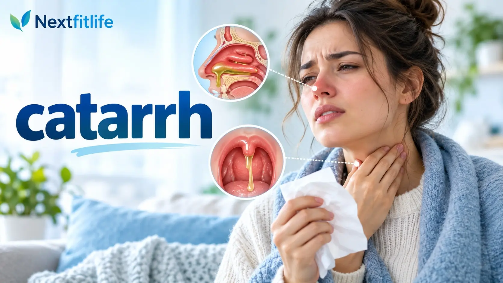 Catarrh causes and relief for mucus buildup, postnasal drip, blocked nose and throat mucus