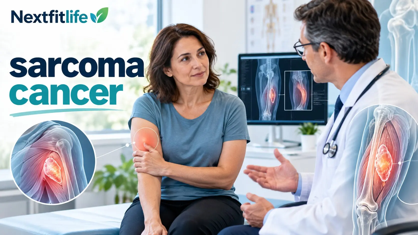 Sarcoma cancer warning signs including a growing lump, soft tissue sarcoma, bone pain, and specialist diagnosis