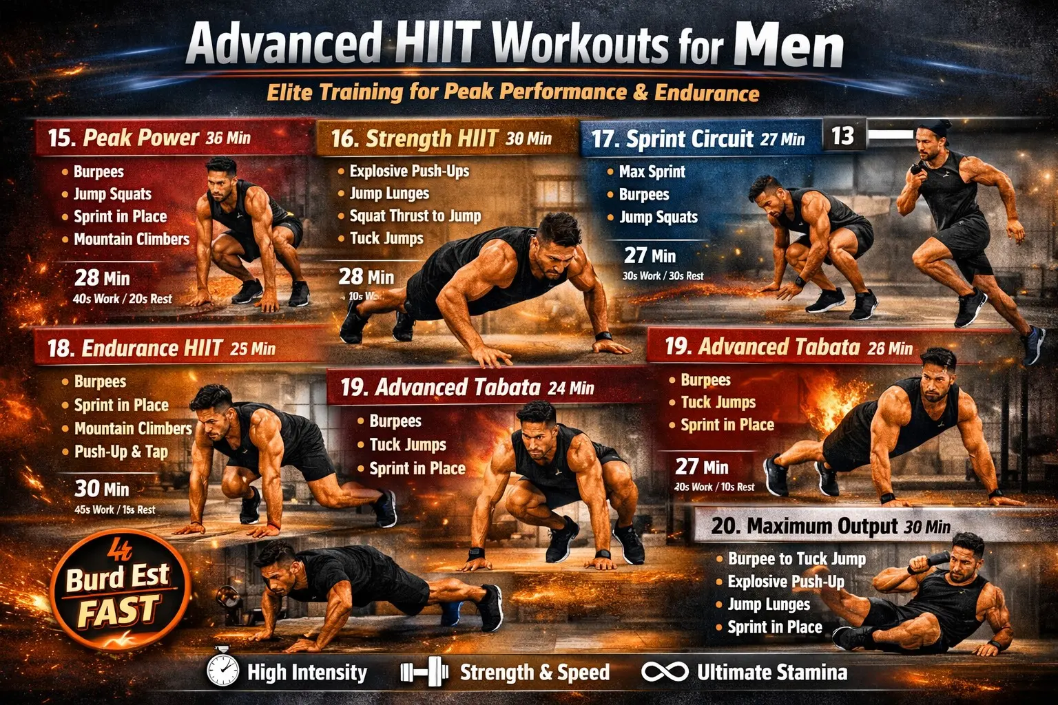 Advanced HIIT Workouts for Men (15–20)