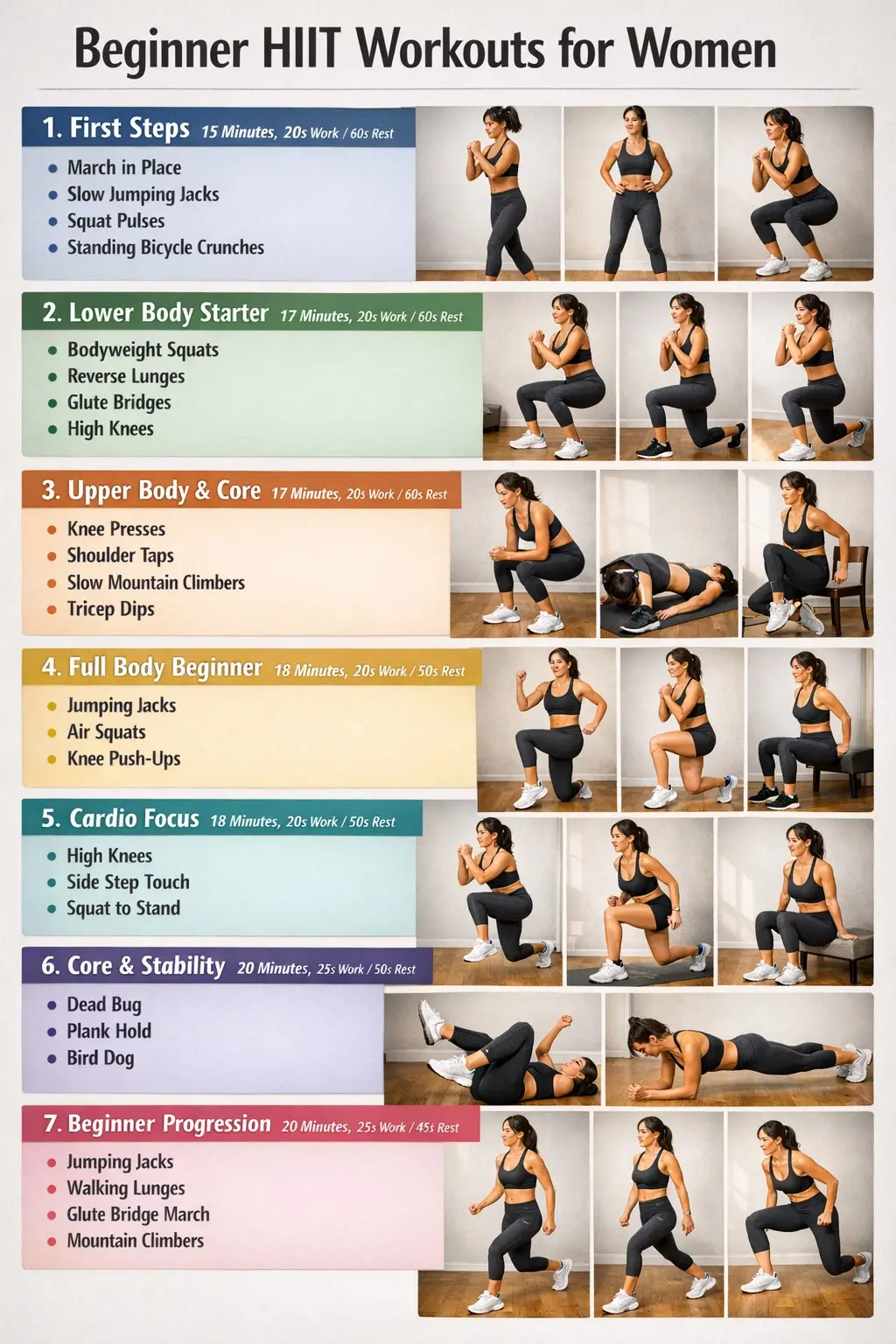 Beginner HIIT Workouts for Women (1–7)