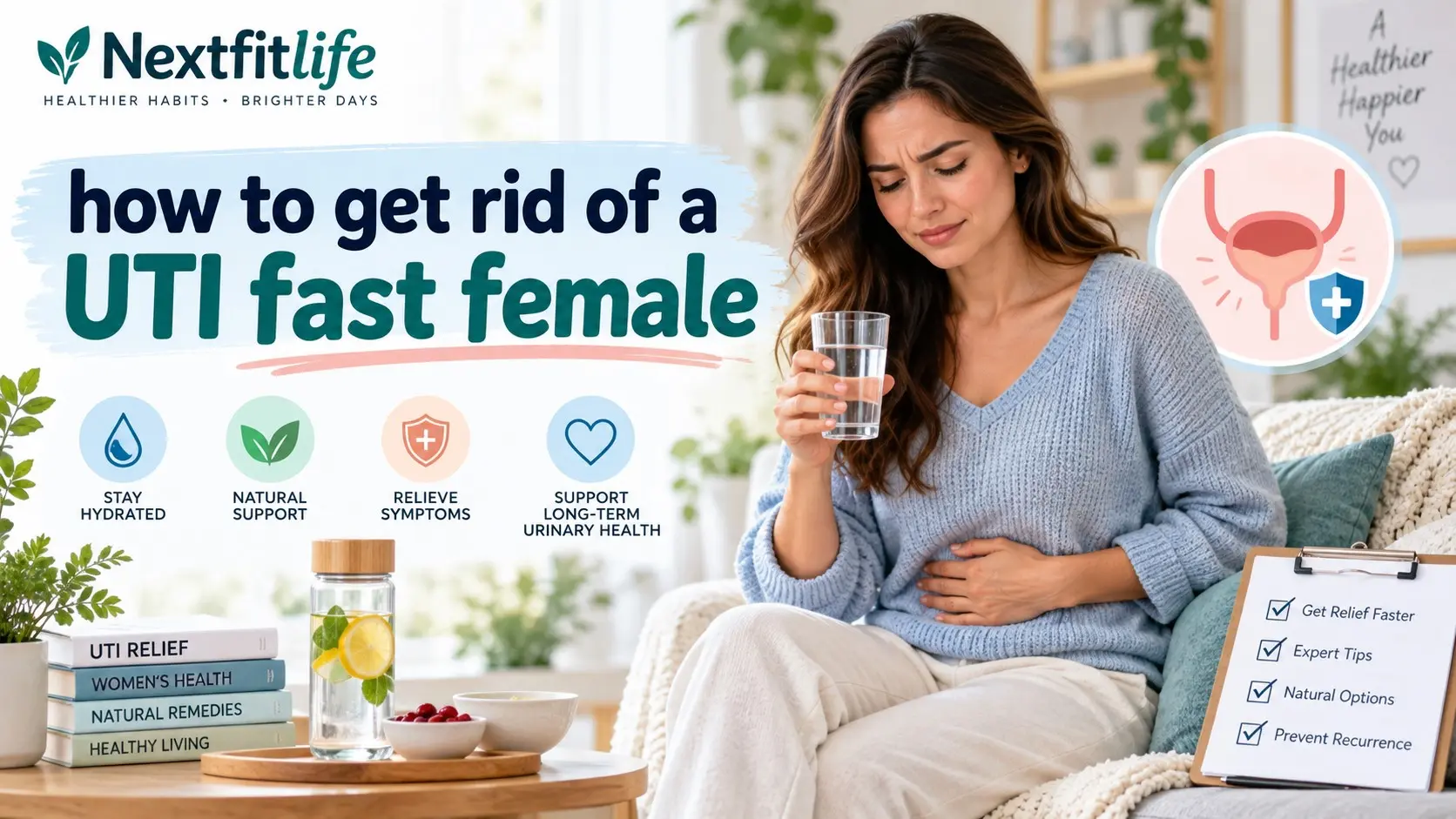 How to get rid of a UTI fast female with safe UTI relief, testing, treatment, and kidney infection warning signs