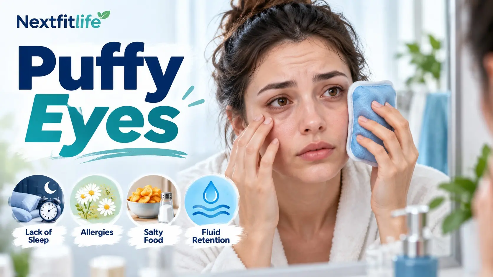 Puffy eyes showing common causes of eyelid swelling and safe ways to reduce puffiness