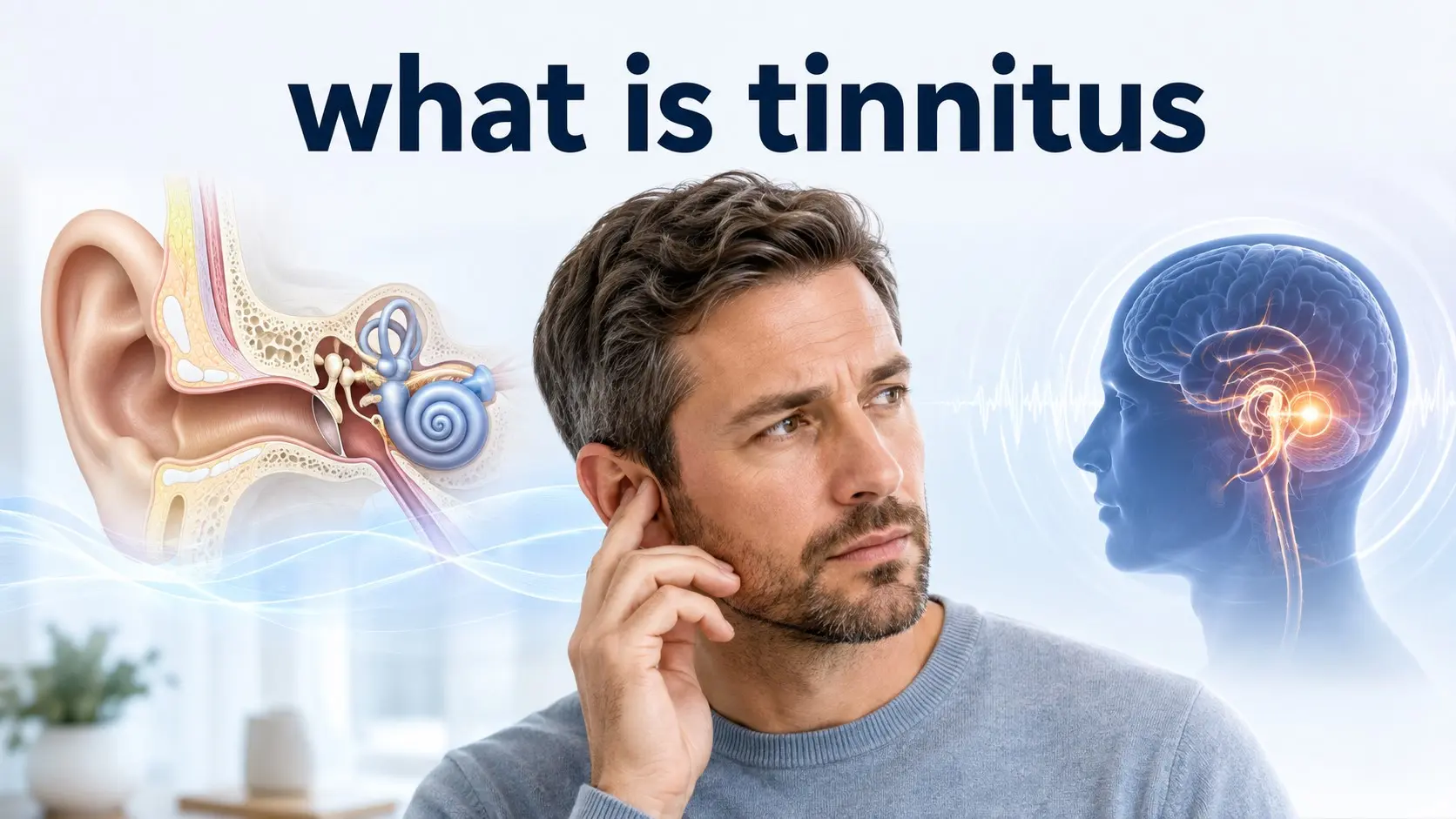 What is tinnitus guide showing ringing in the ears, ear anatomy, cochlea, hearing pathways, common tinnitus sounds, and hearing assessment