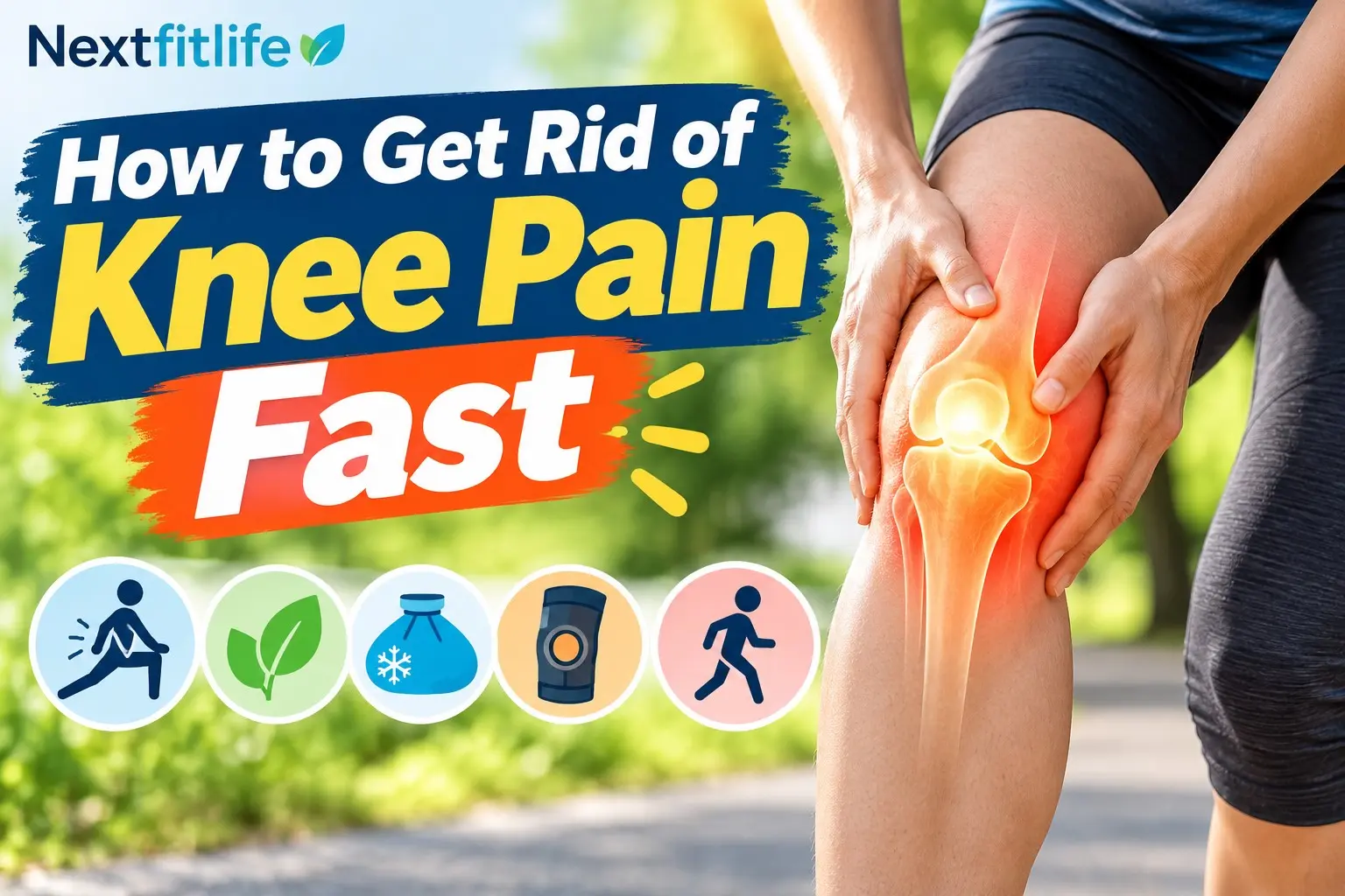 How to get rid of knee pain fast using ice, gentle movement, knee strengthening, topical treatment, and safer activity changes