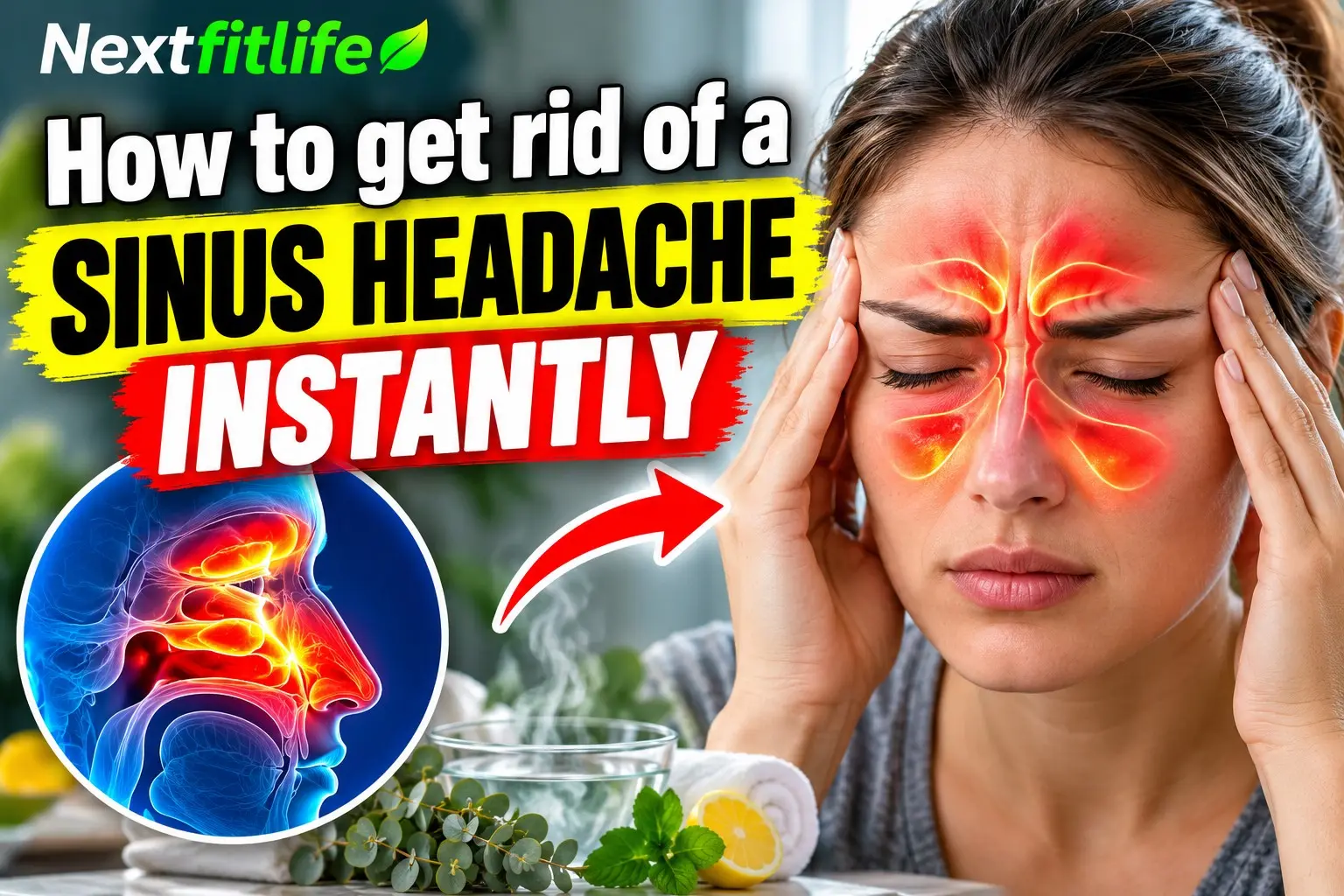 How to get rid of a sinus headache instantly with saline rinse, warm compress, safe pain relief, and sinus pressure care