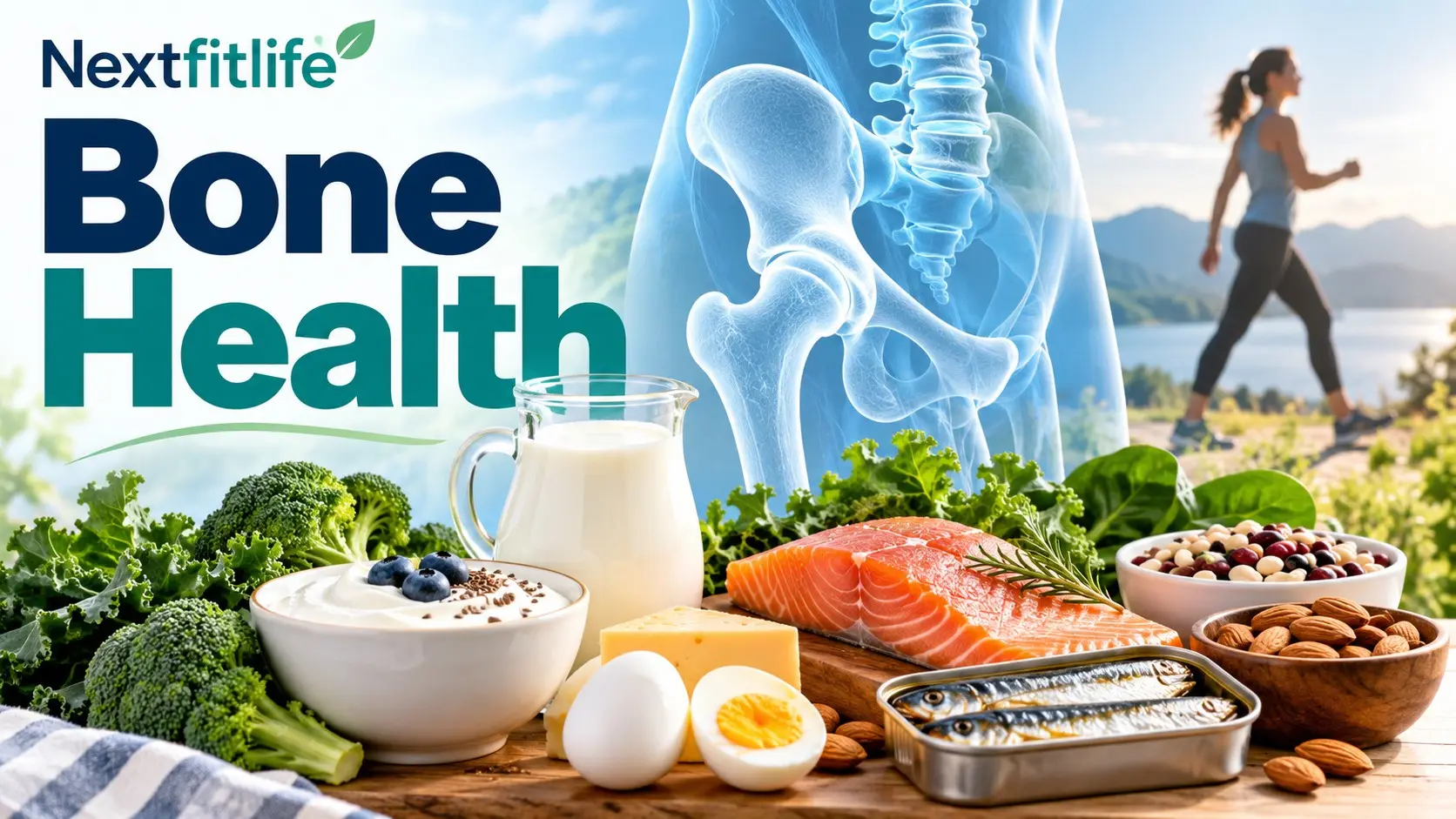 Bone health foods, vitamin D, calcium, strength exercise, and bone density testing for stronger bones