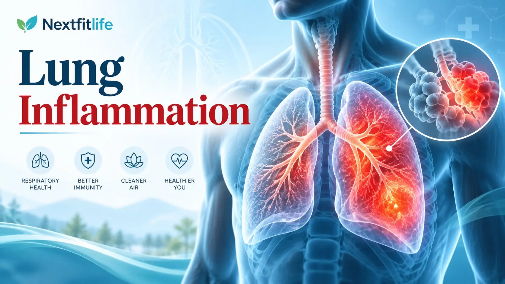 Lung inflammation showing inflamed airways, pneumonia, asthma, pleurisy, shortness of breath, lung testing, and warning signs