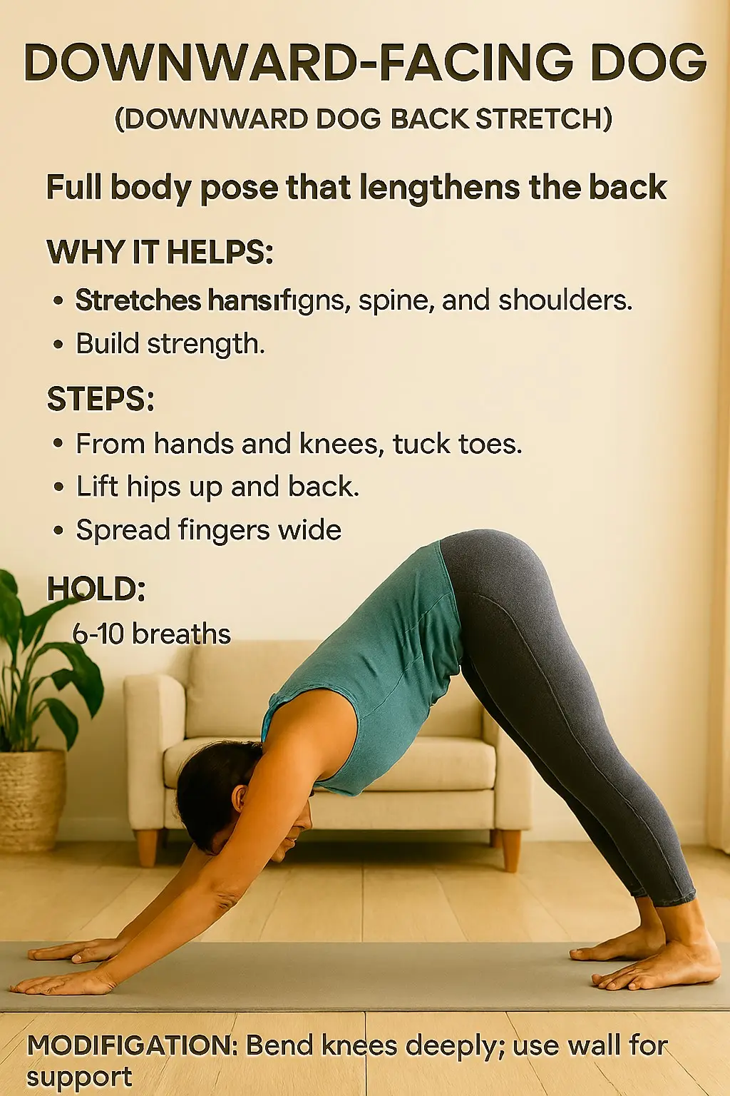 Downward-Facing Dog (Downward Dog Back Stretch)