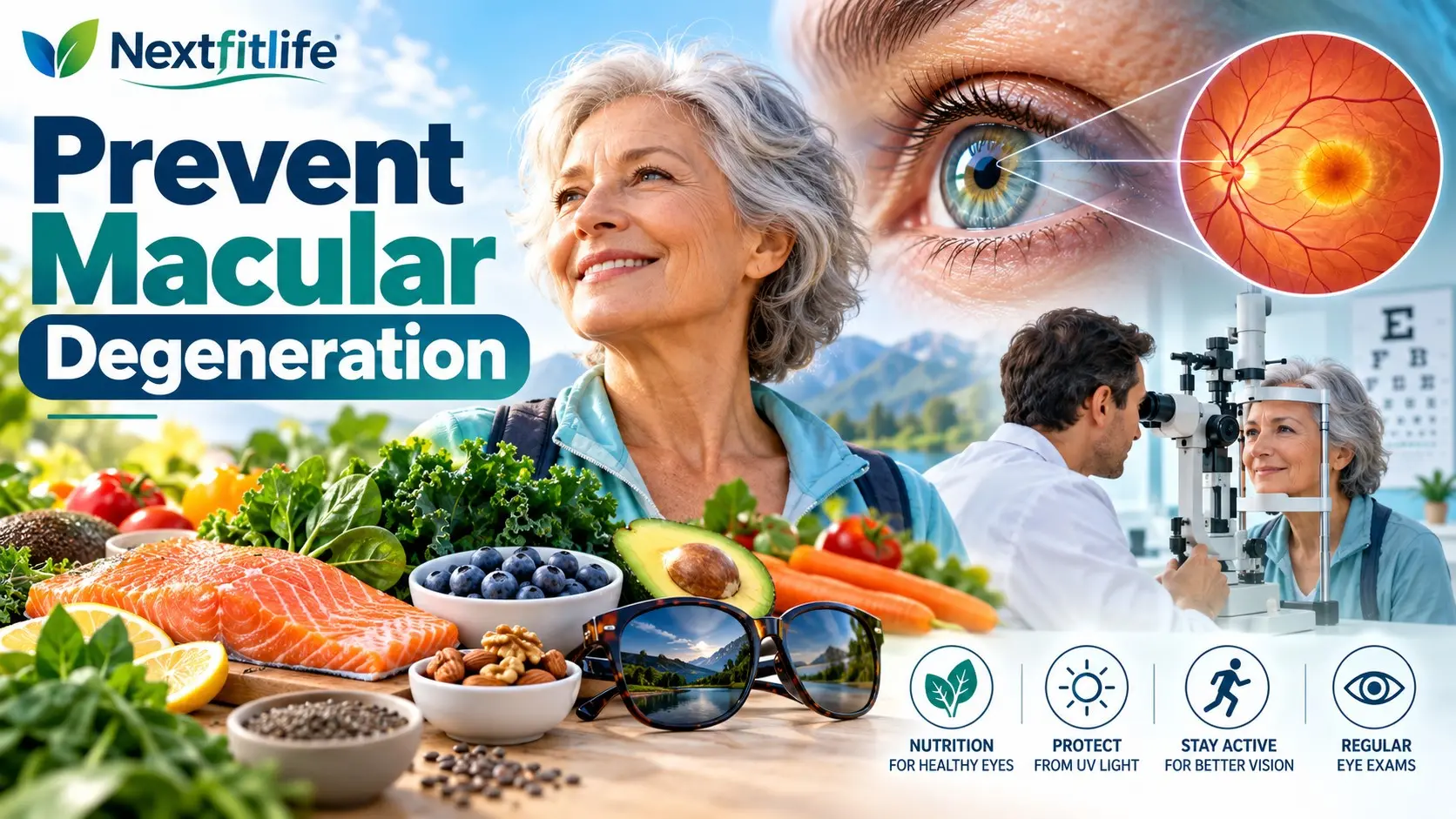 Prevent macular degeneration with leafy greens, fish, eye exams, smoking cessation, AREDS2, and healthy lifestyle habits