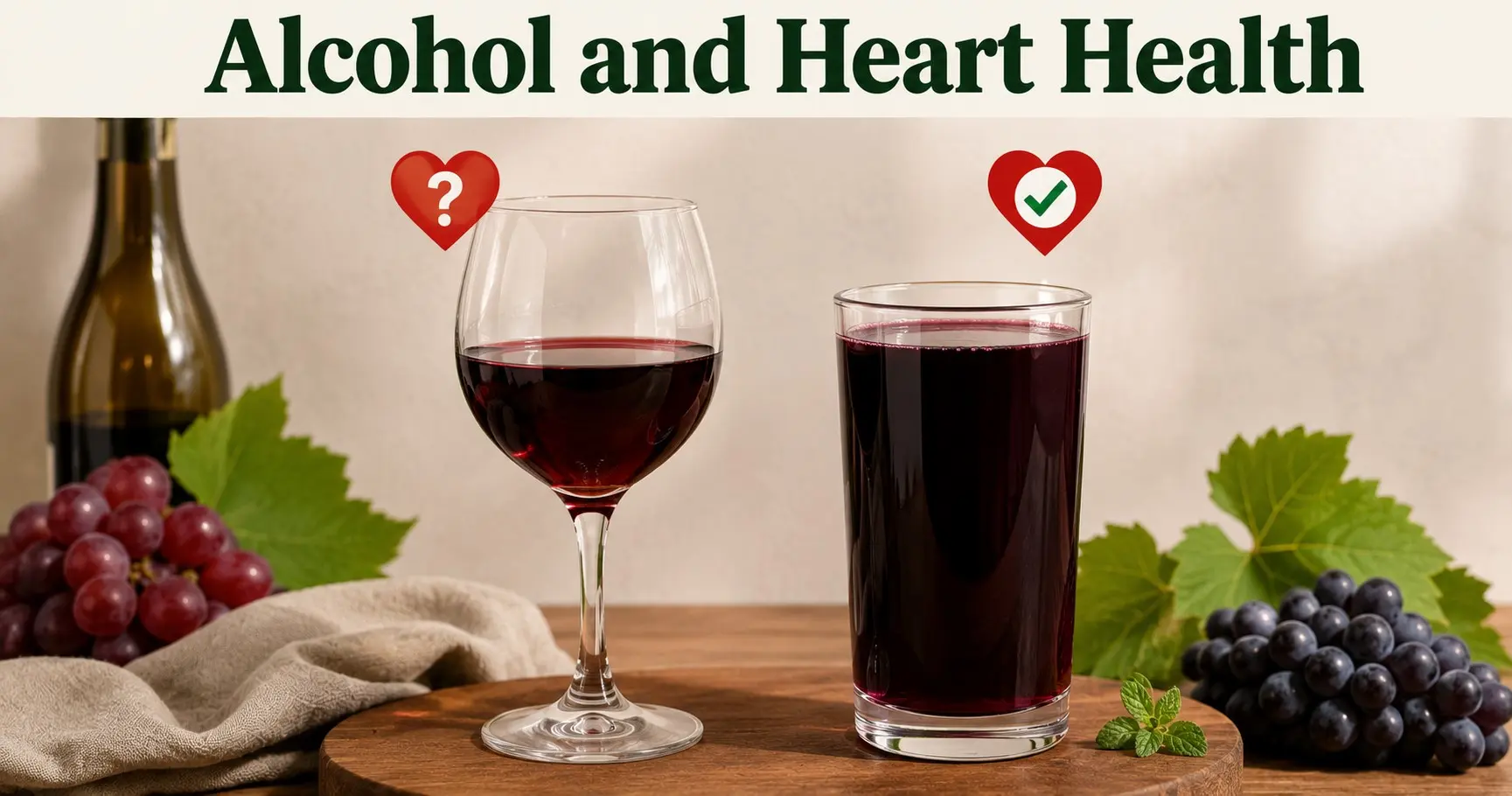 Alcohol and heart health guide showing the truth about red wine heart benefits and how alcohol affects blood pressure and irregular heartbeat risk in 2026