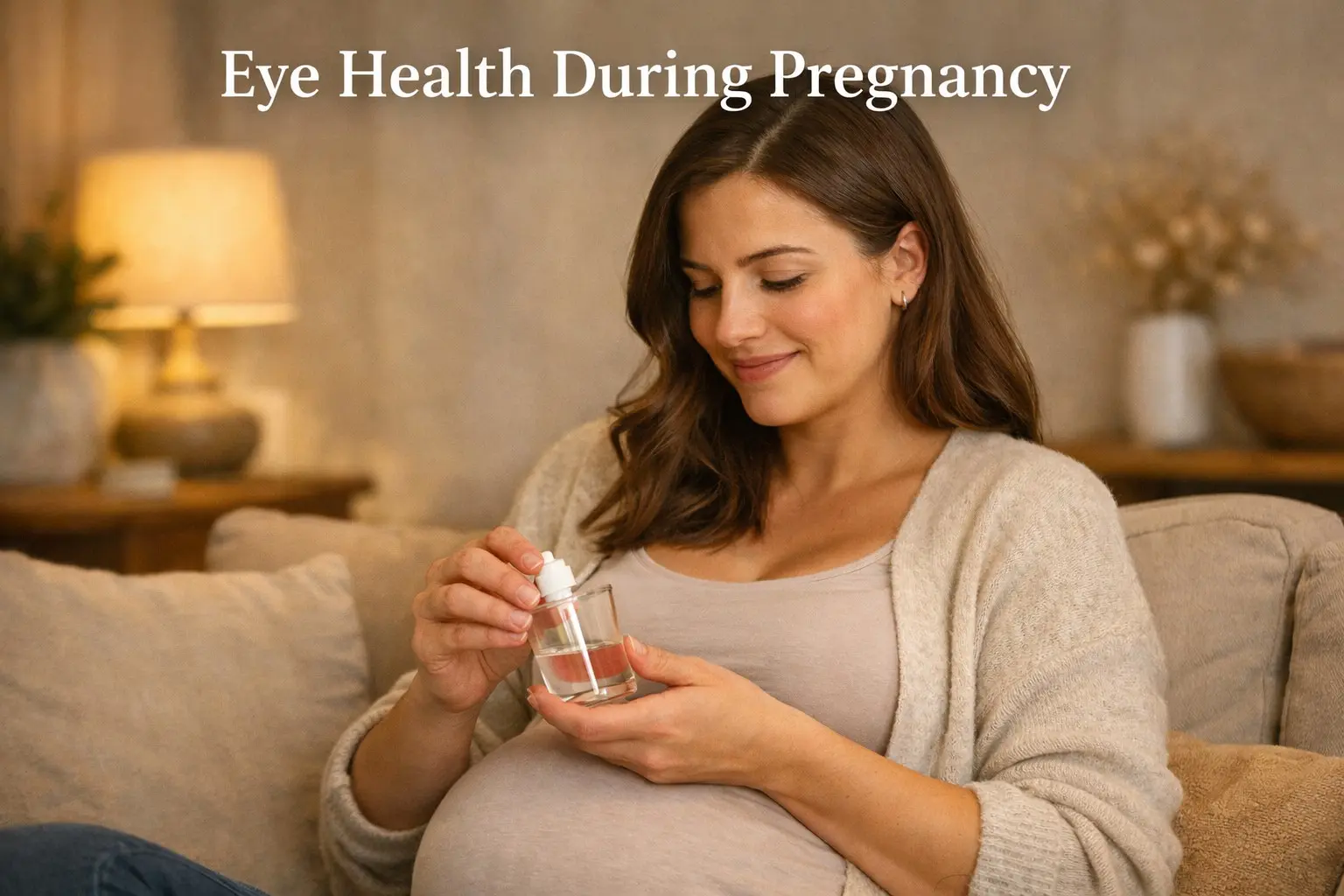 Eye health during pregnancy showing normal vision changes dry eye care and warning signs of preeclampsia for pregnant women and postpartum eye recovery