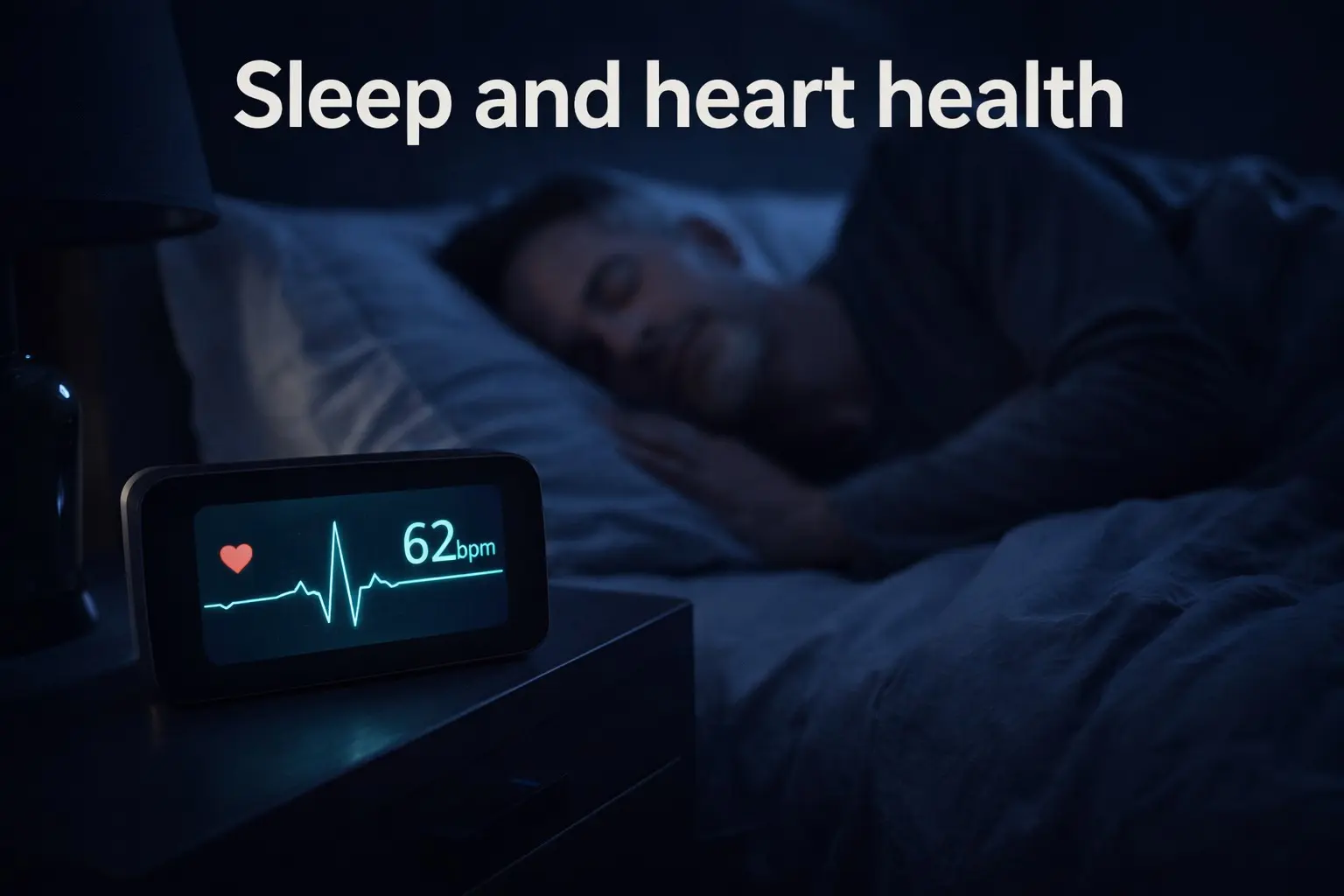 Sleep and heart health guide showing how poor sleep raises blood pressure causes inflammation and increases heart attack risk with tips for better cardiovascular sleep